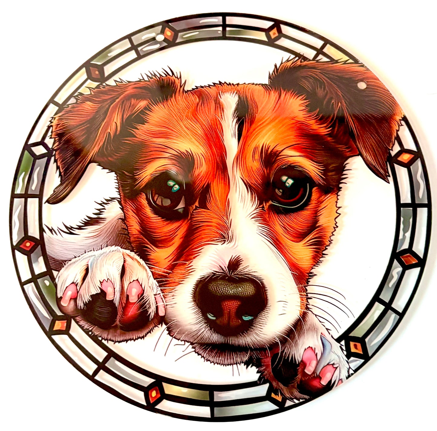 Dog Suncatcher - Jack Russell ( tan/ white)