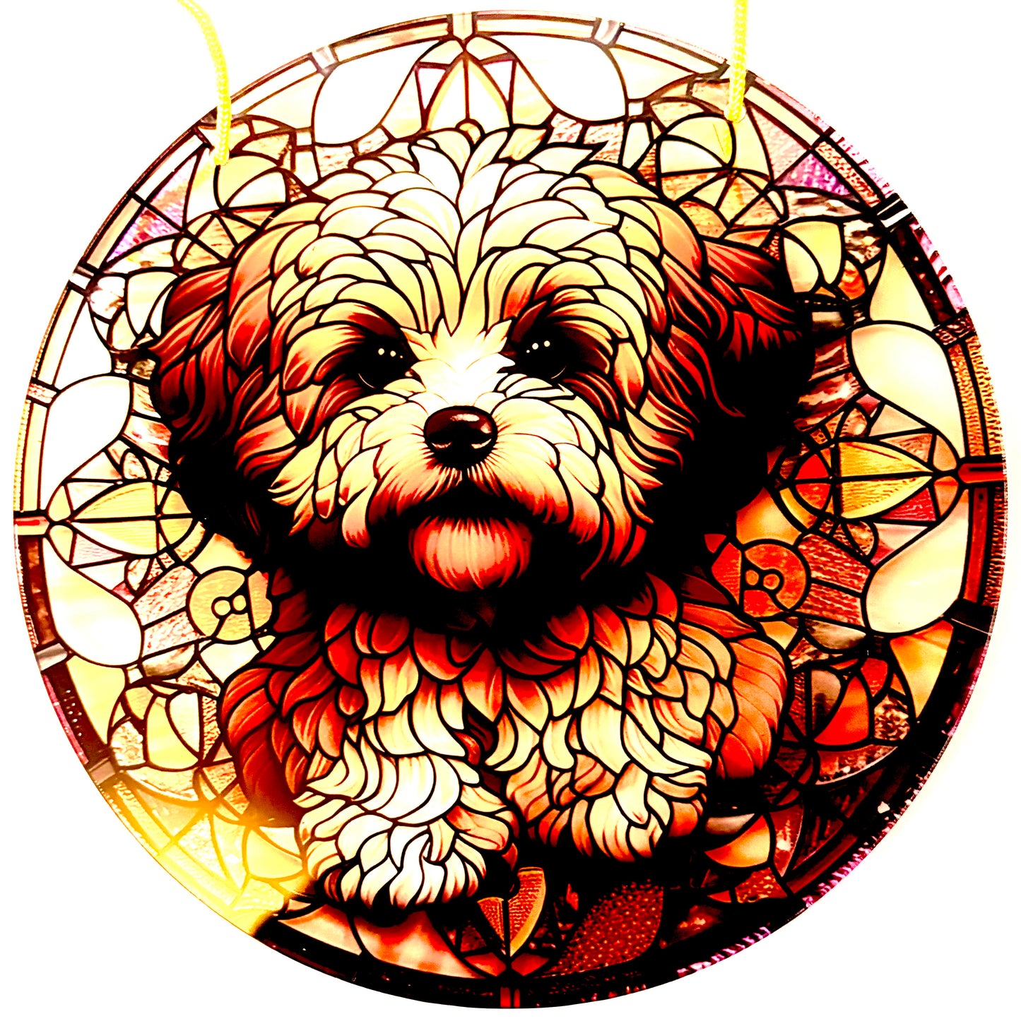 Dog Suncatcher - Bichon Frise beige pup