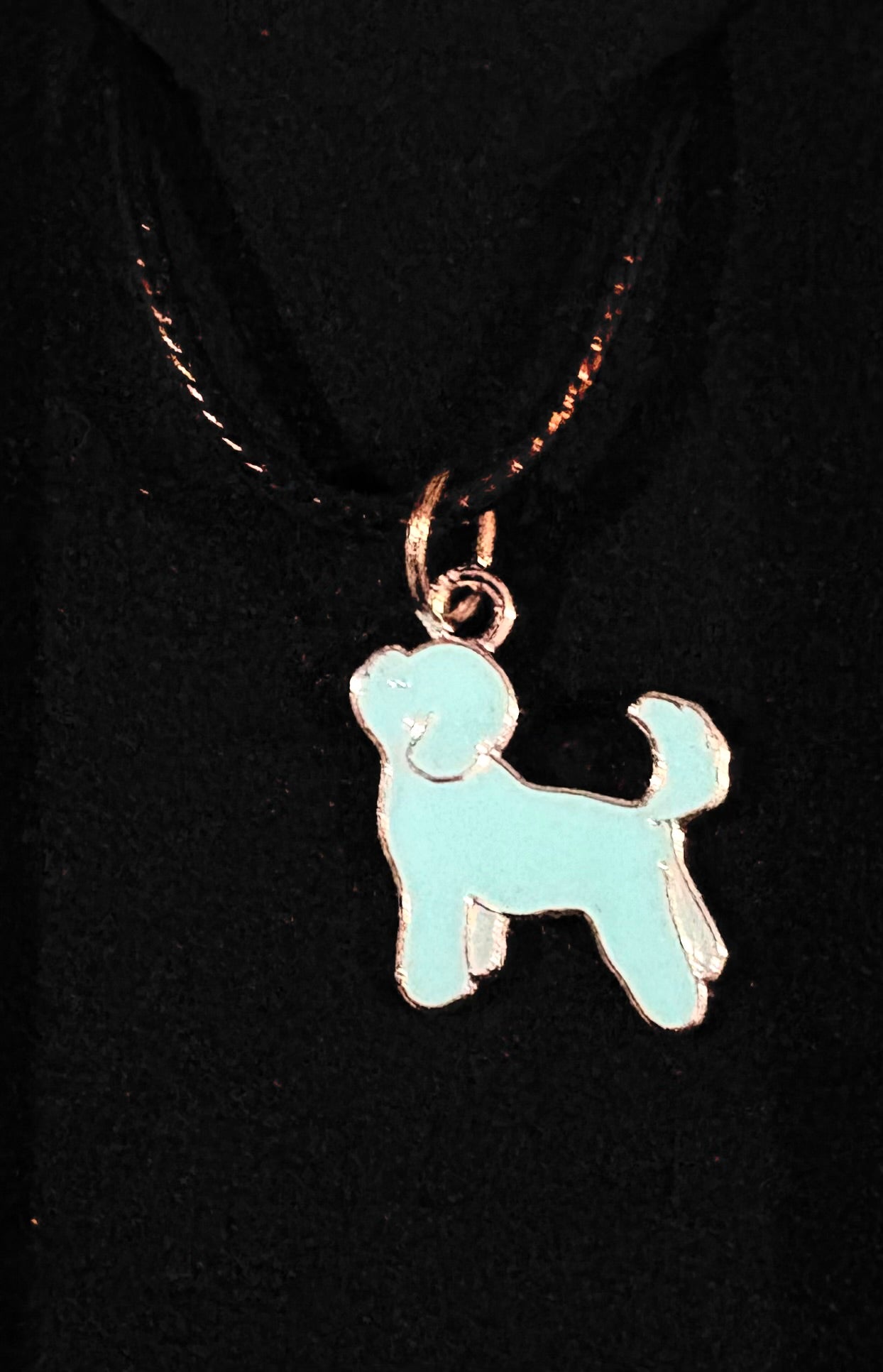 Dog - necklace - blue dog
