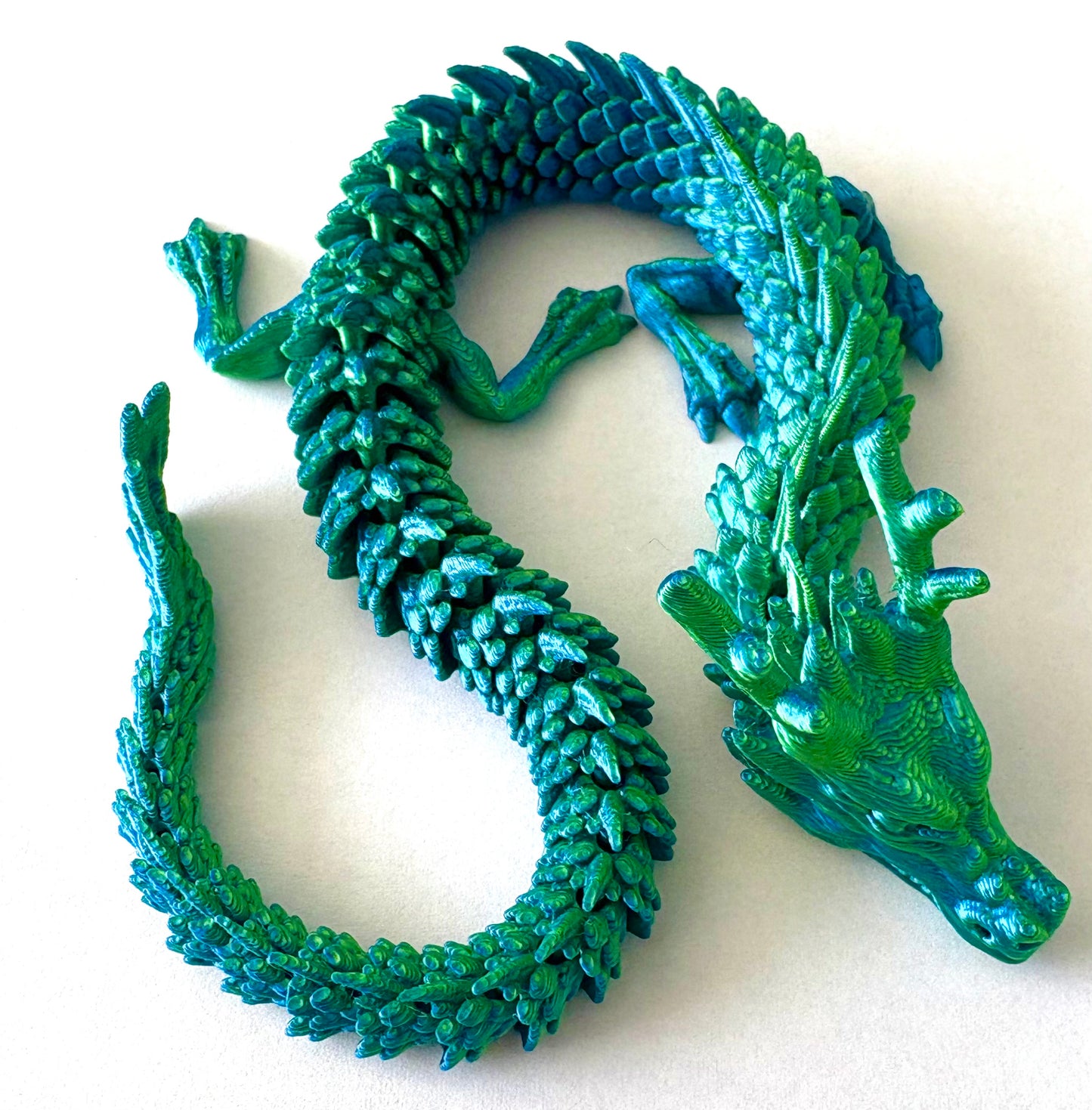 Dragon - 3D printed dragon. Green/blue