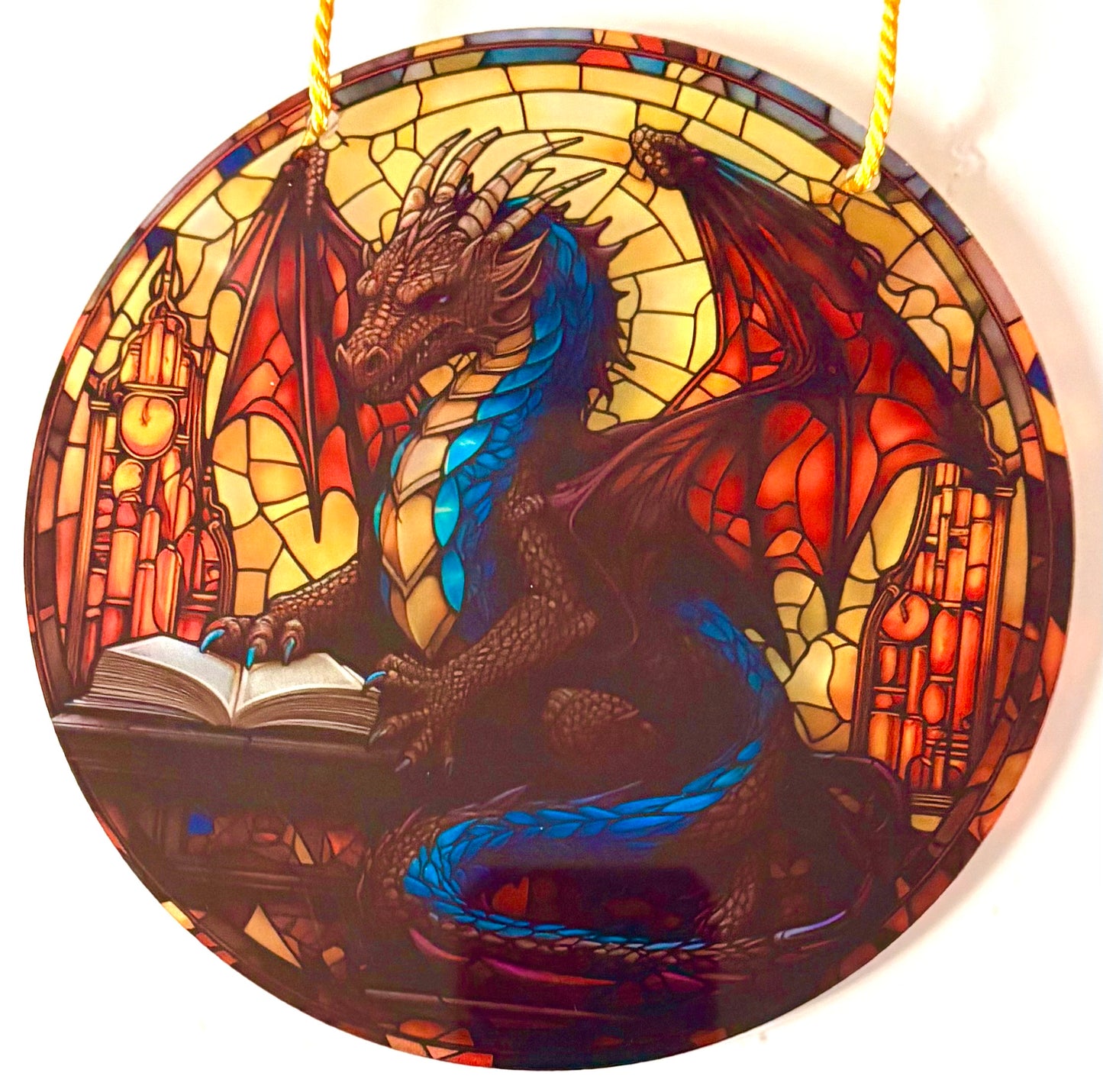 Dragon - Suncatcher blue with red wings