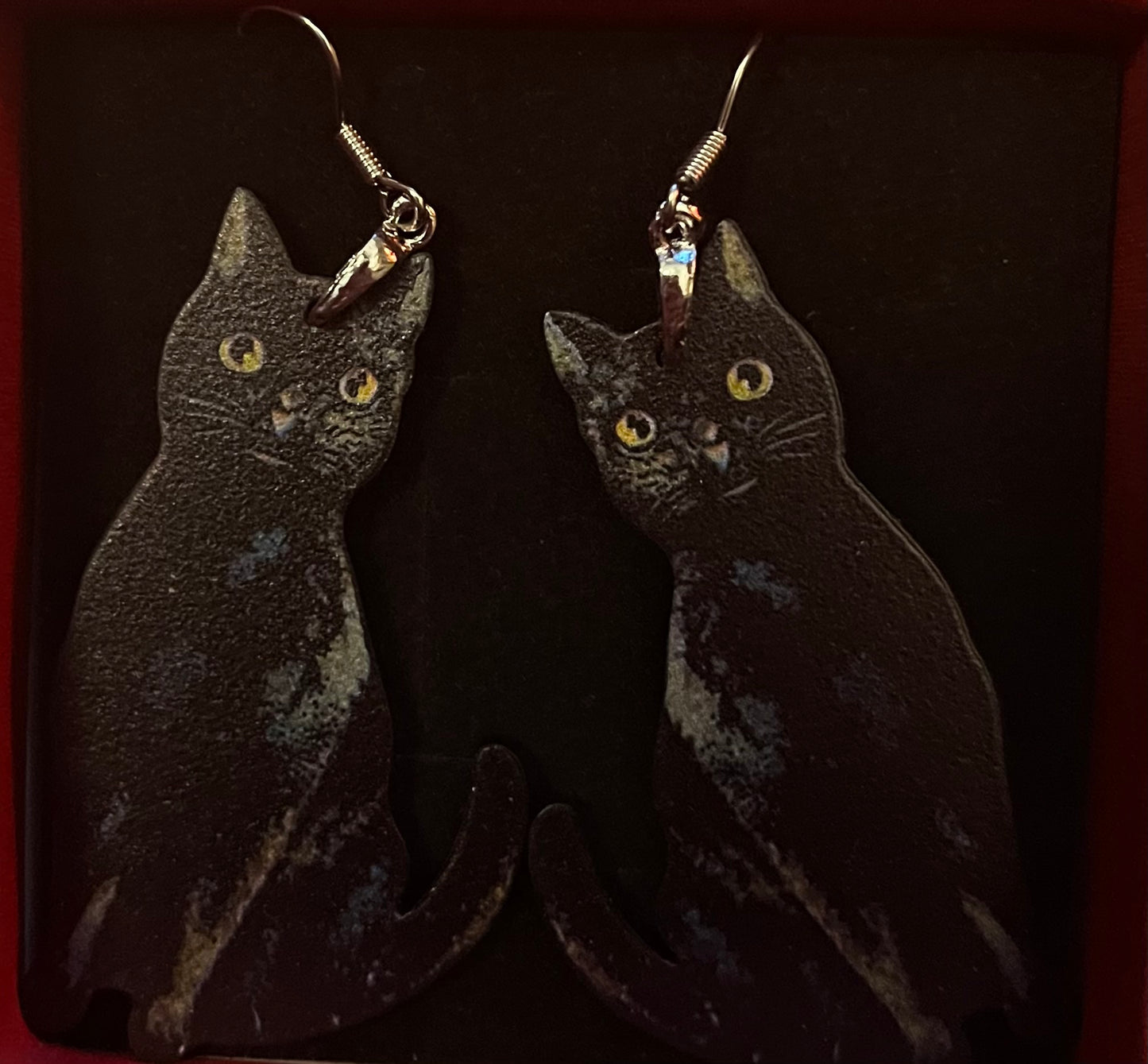 Earrings- black cat