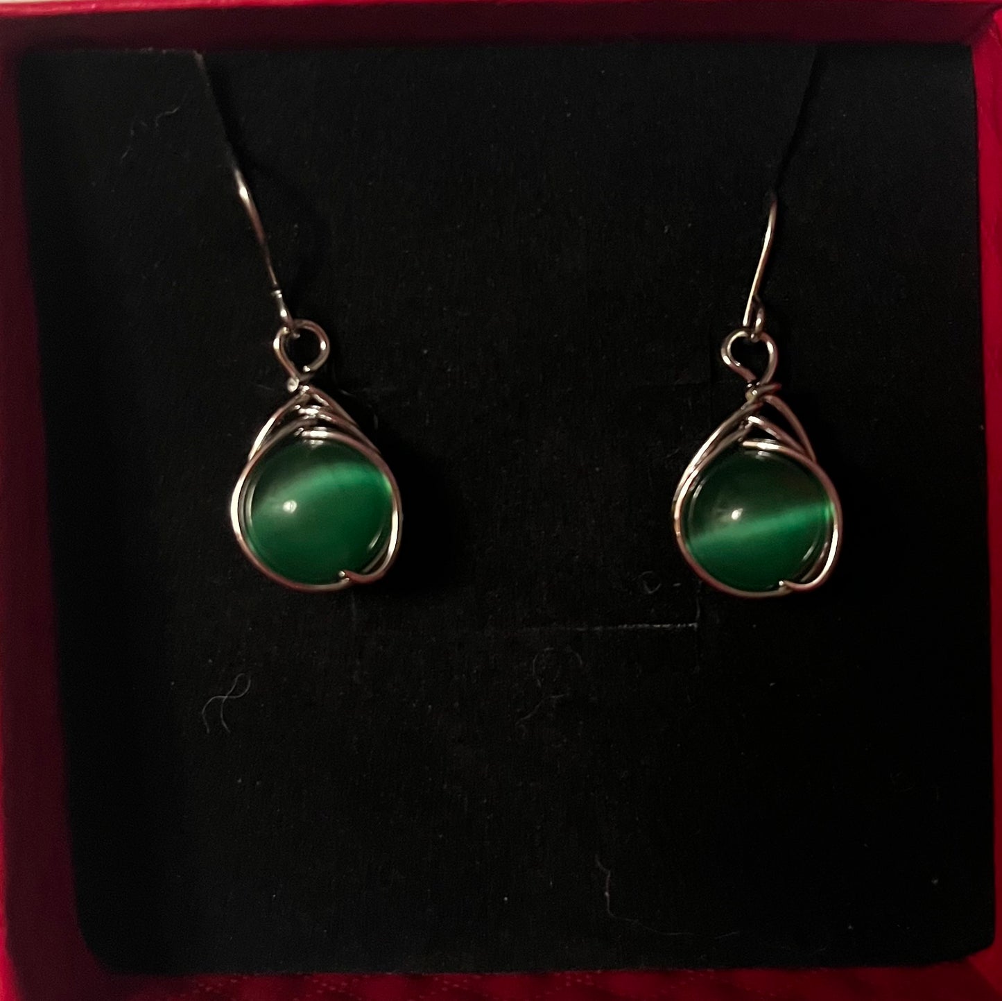 Earrings- Green droplet earrings