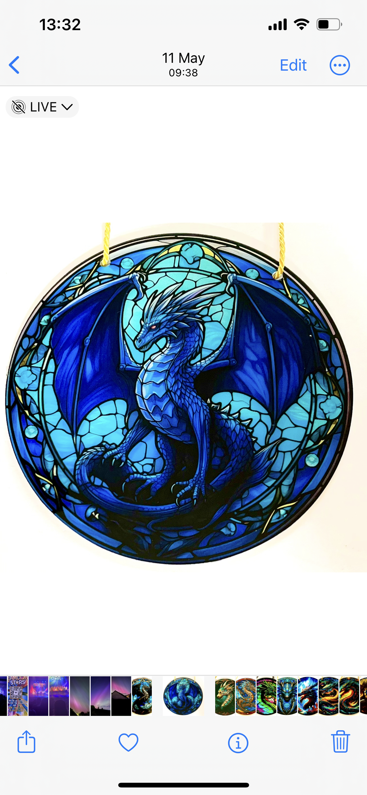 Dragon Suncatcher - blue