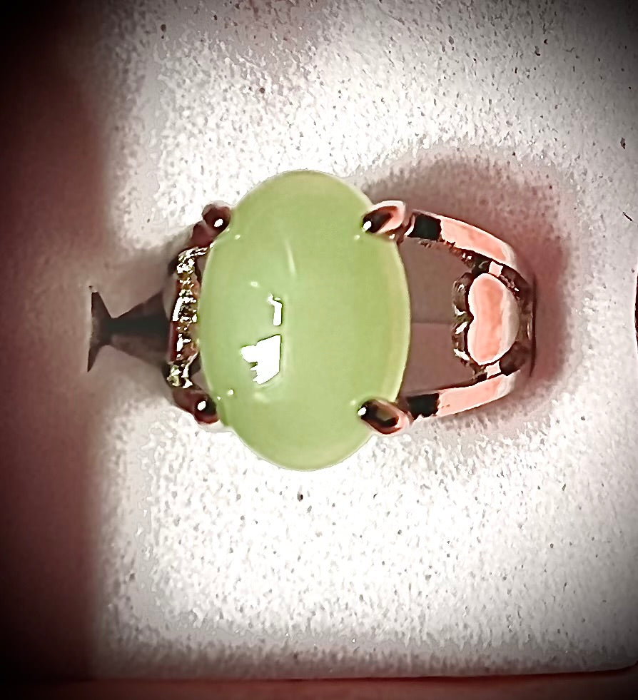 Ring - Green calcite. Size L