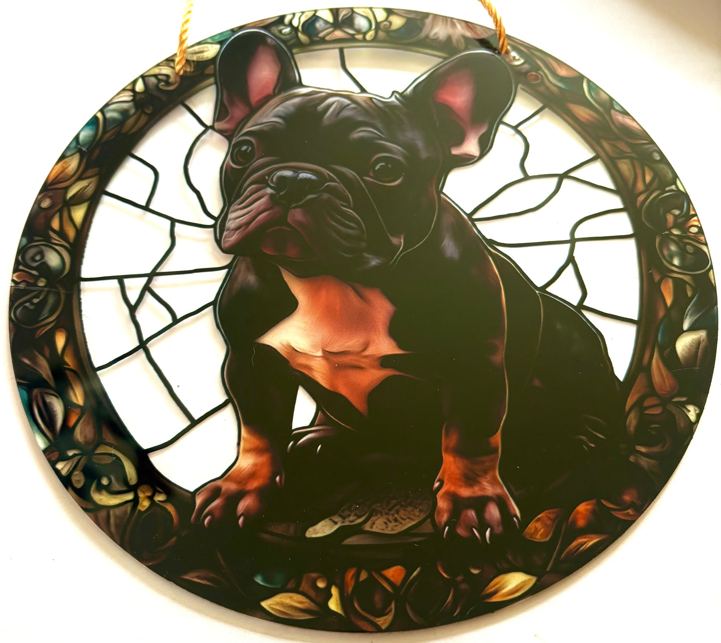 Dog - suncatcher. French bulldog black