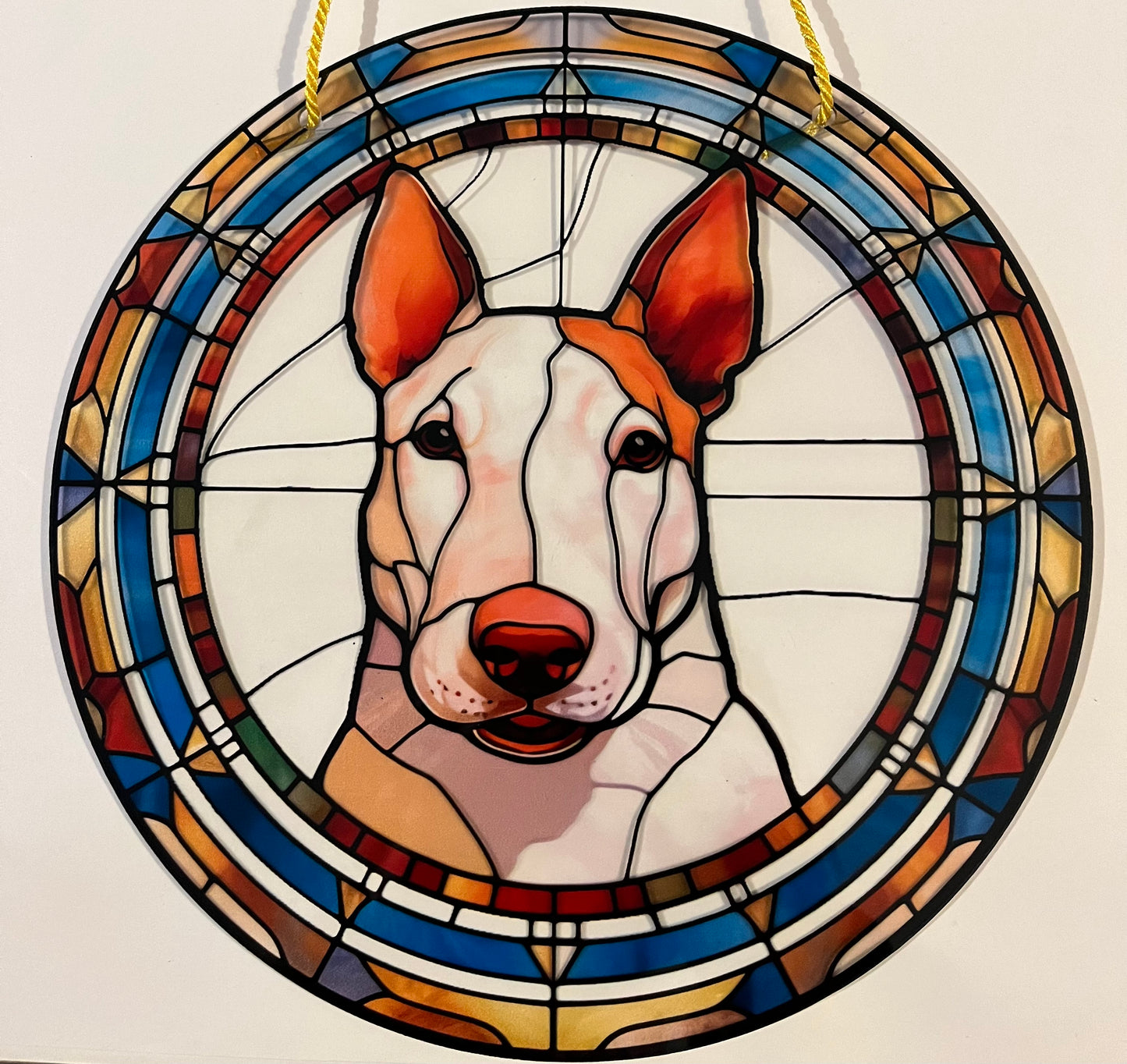 Dog Suncatcher - Bull Terrier ( white/ tan)