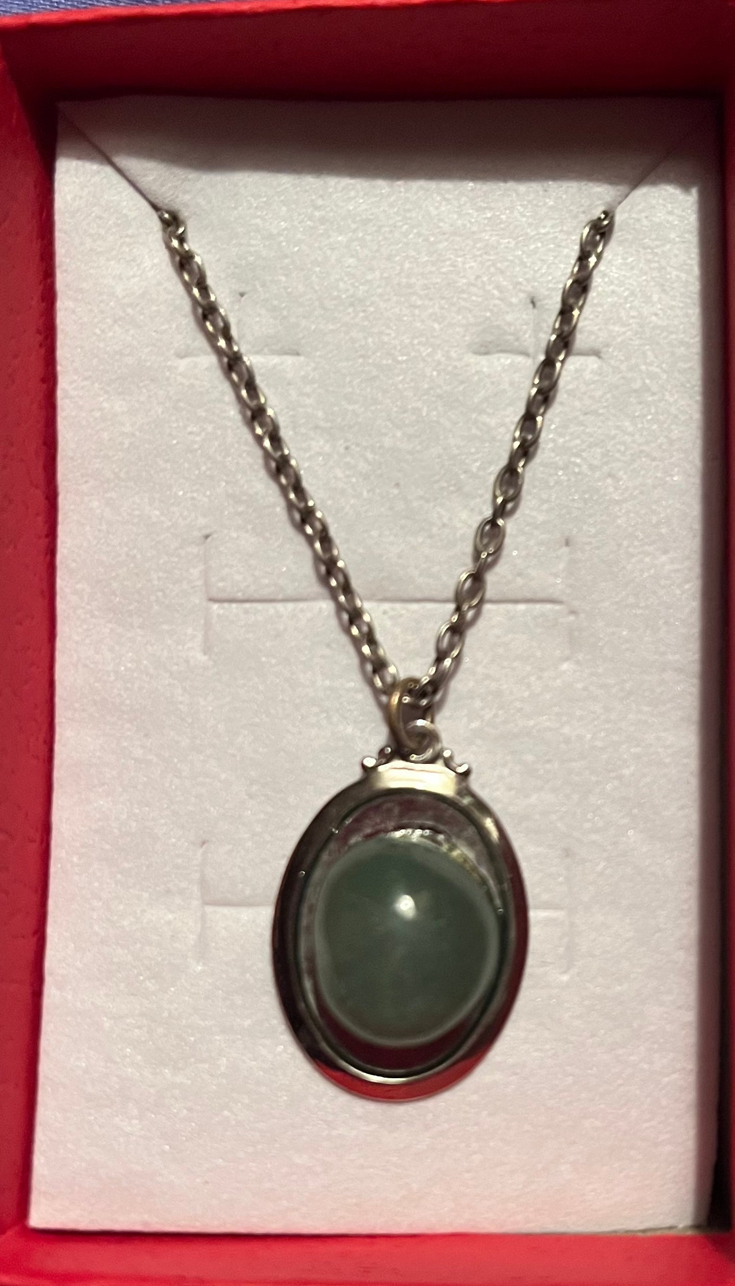 Necklace- green chalcedony