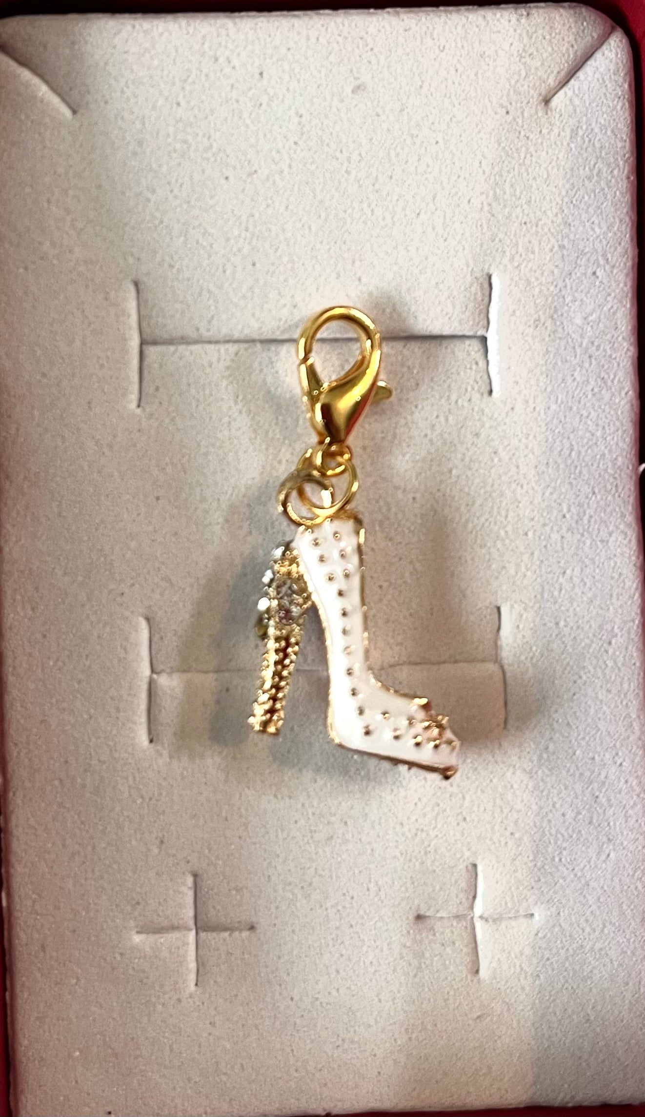 Dog collar charm - white high heel