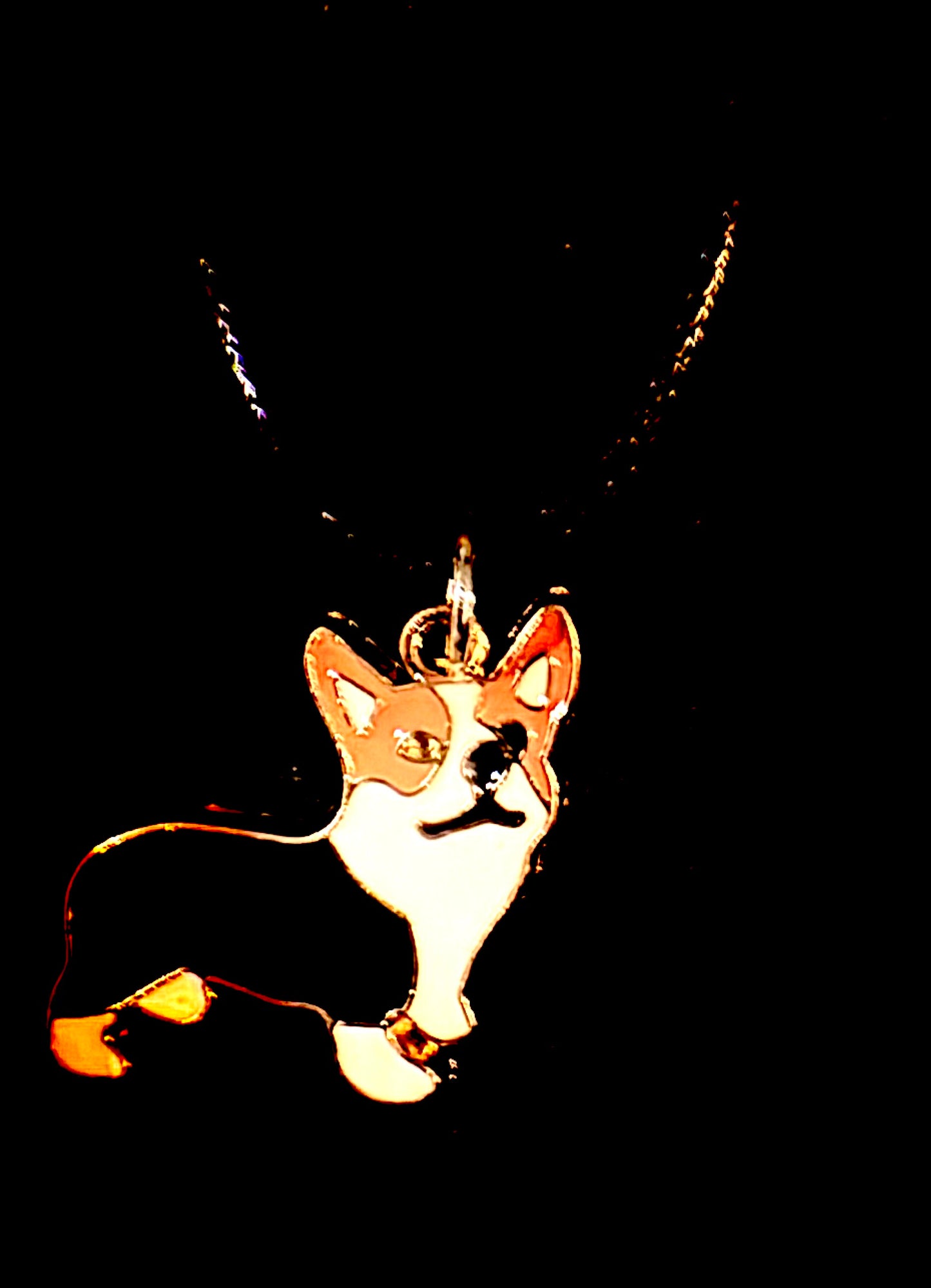 Dog - necklace - corgi tri coloured