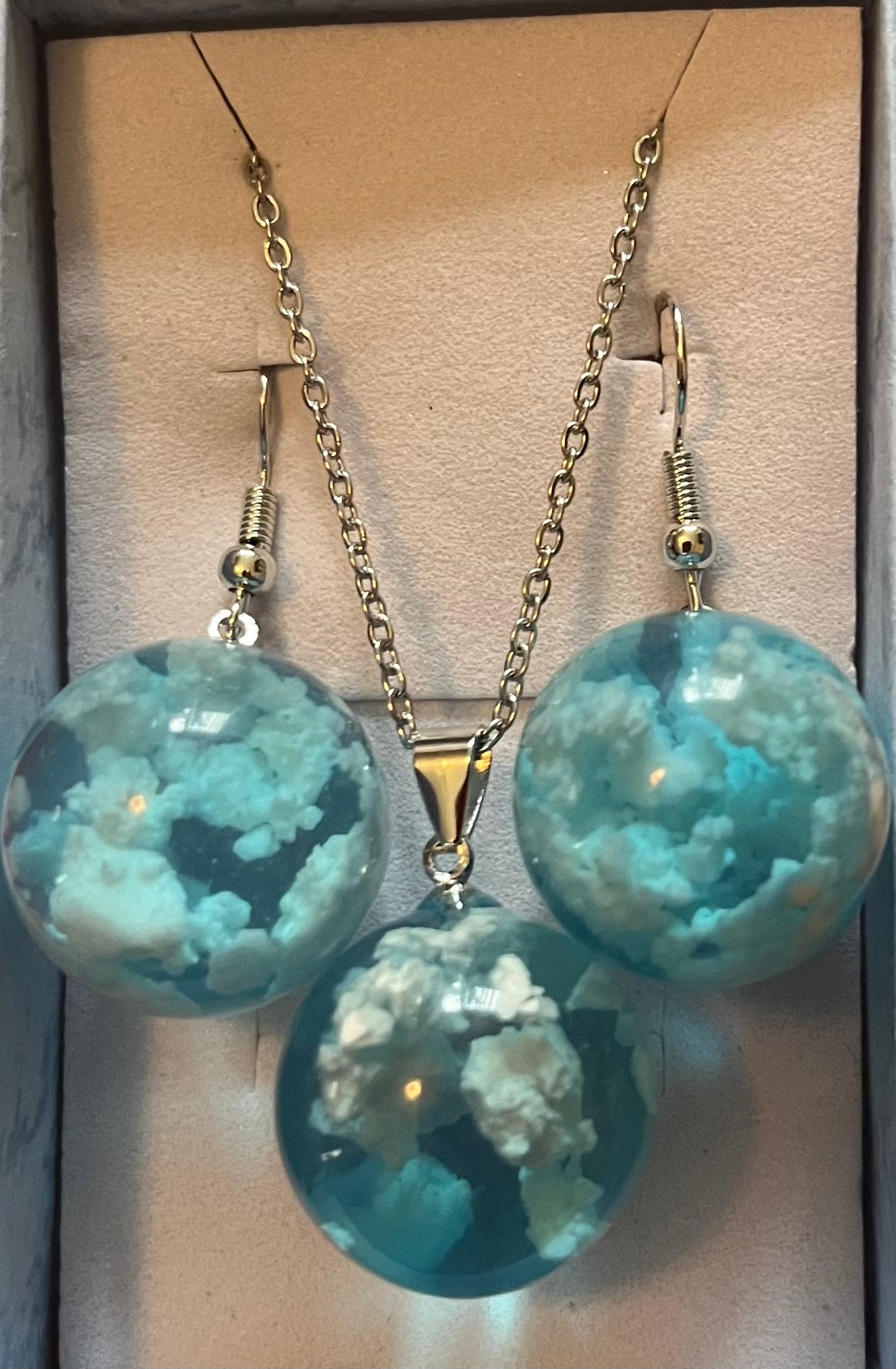 2pc jewellery set - sky & clouds
