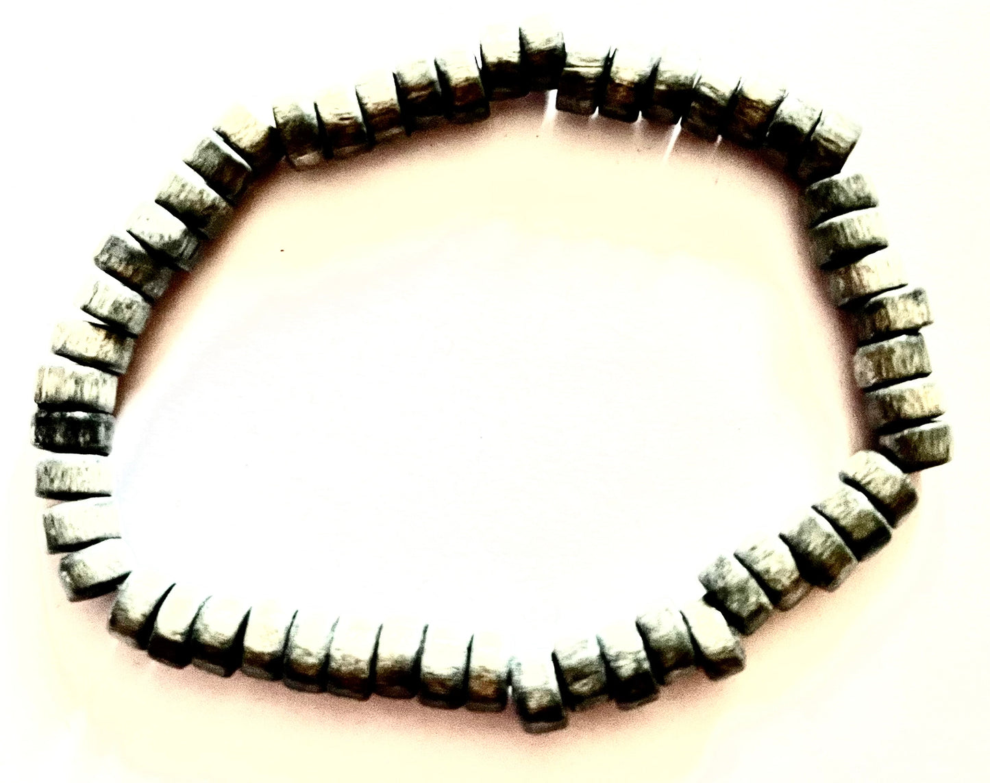 Bracelet - green wooden bead bracelet