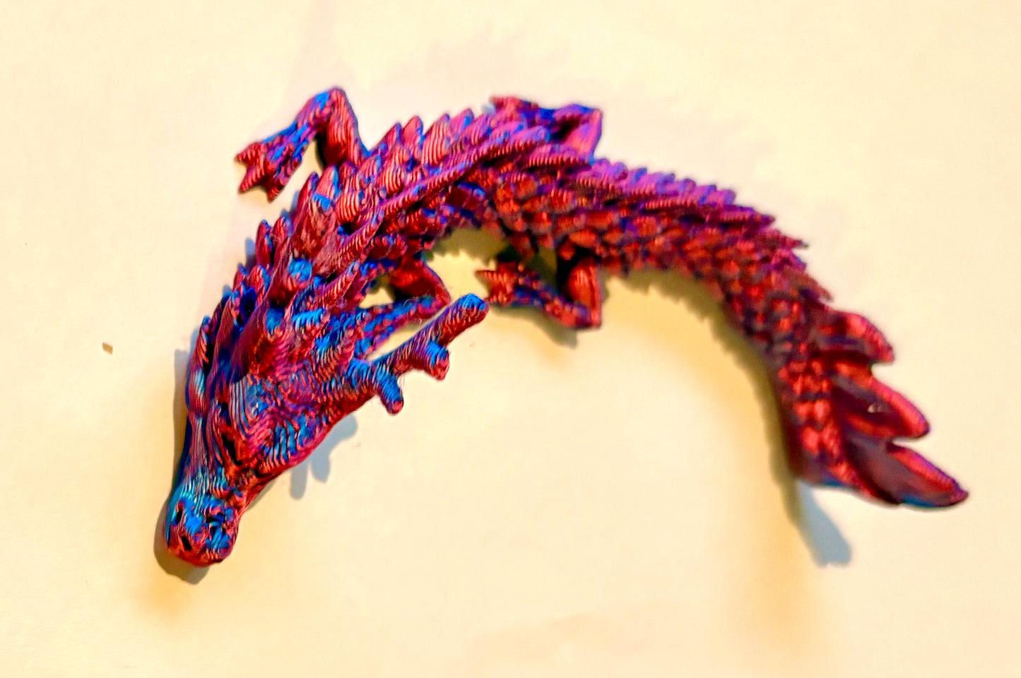 3D printed small Dragon - metallic purple coloured.