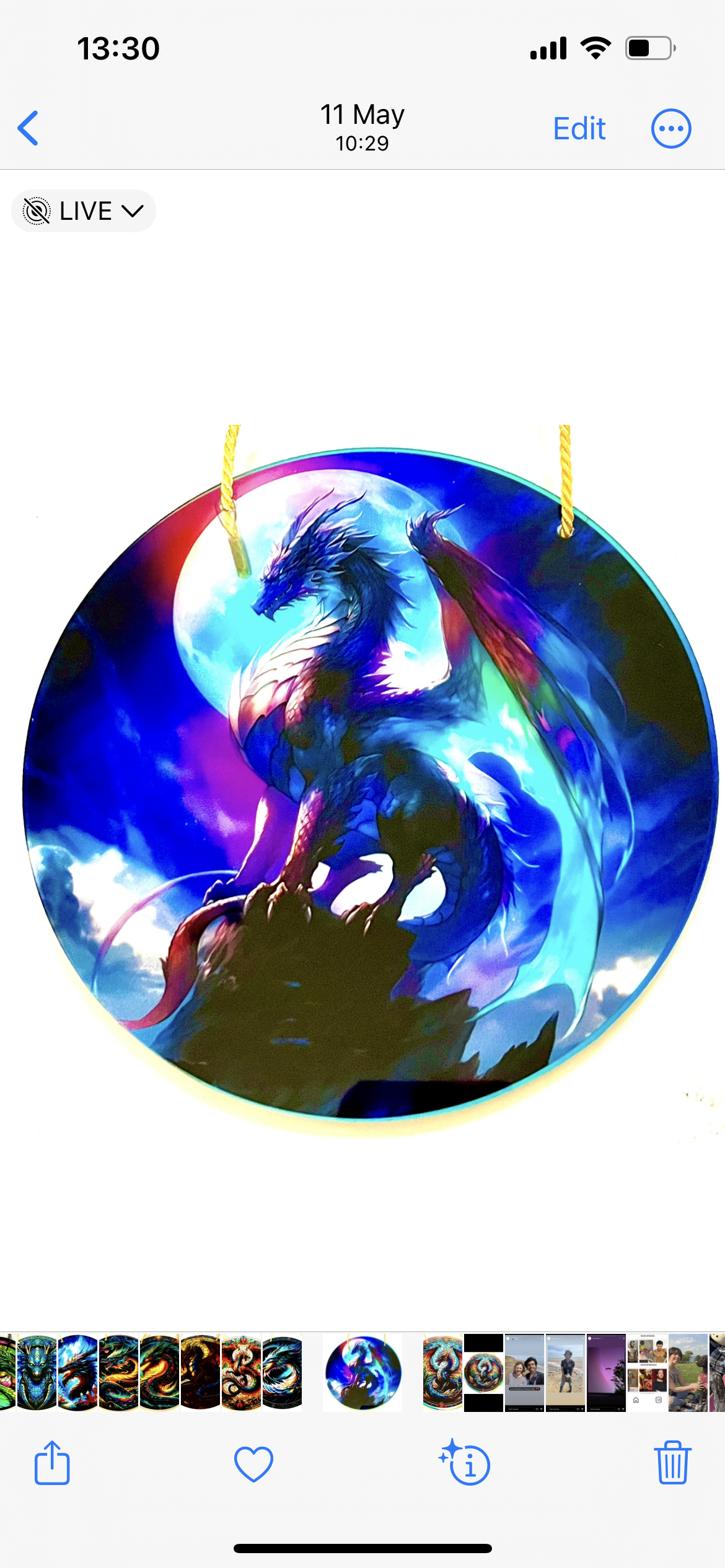 Dragon Suncatcher - blue/purple