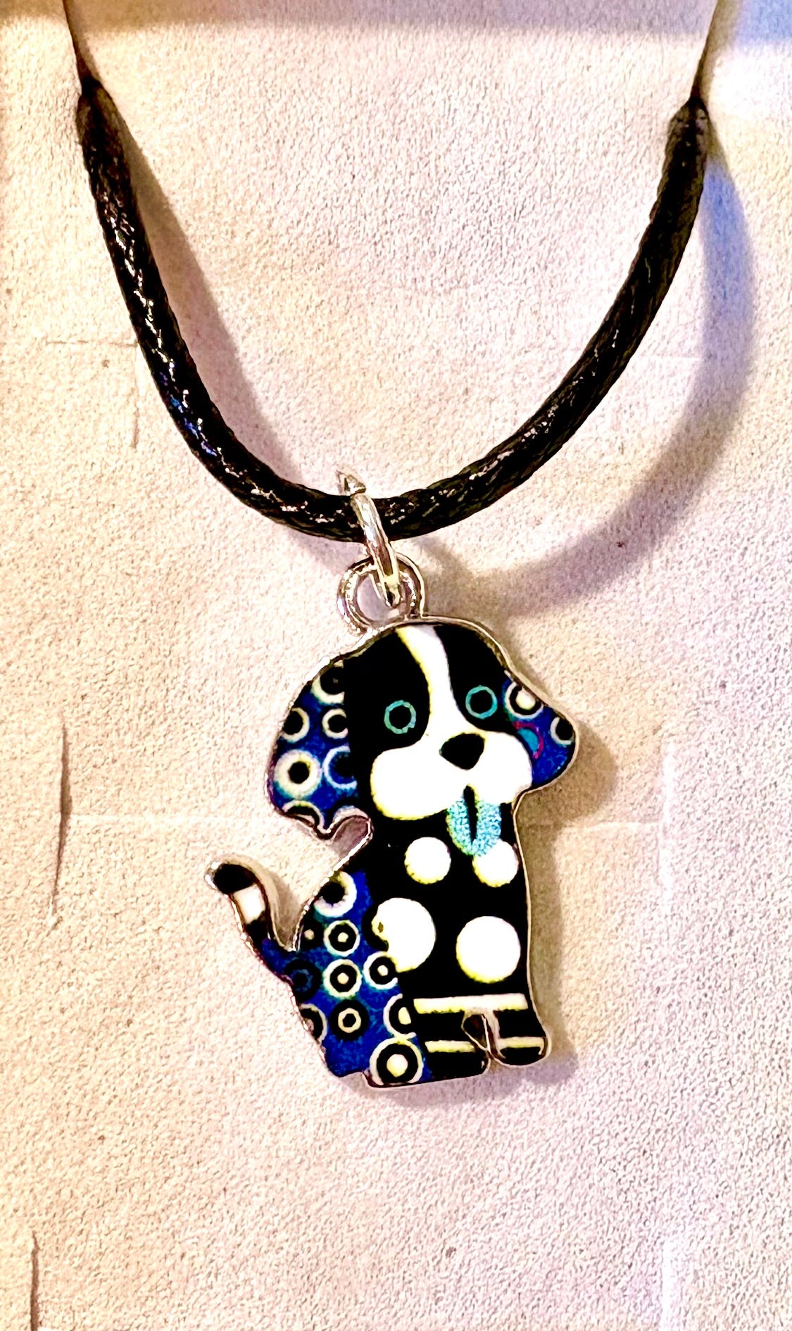 Dog - necklace - navy/ black pup