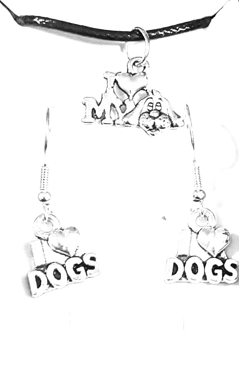 Dog - 2pc jewellery set - I love dogs