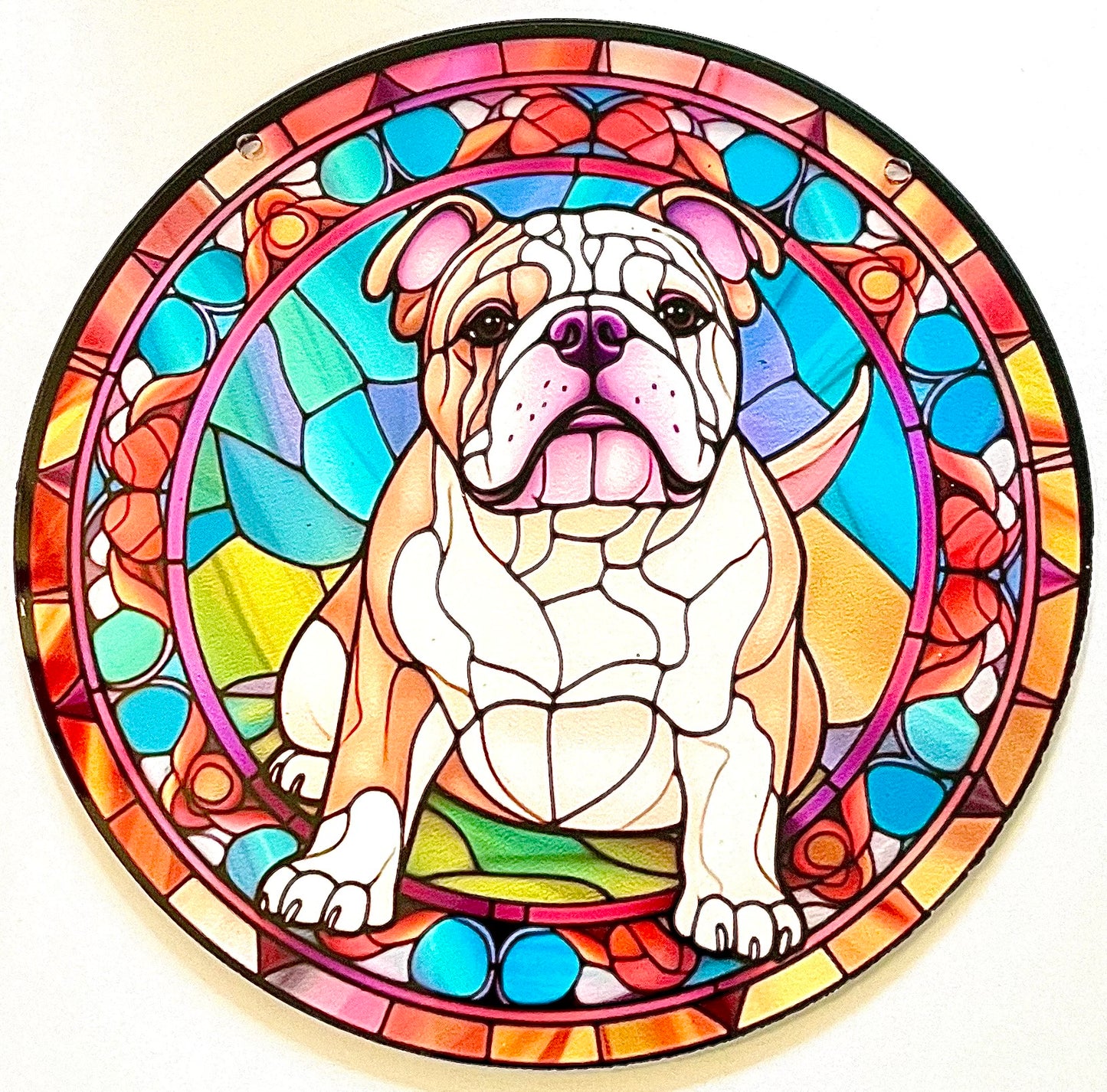 Dog suncatcher - Bulldog (tan/white)