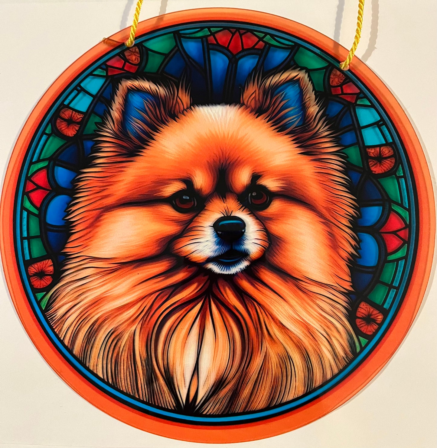 Dog Suncatcher - Pomeranian ( golden)