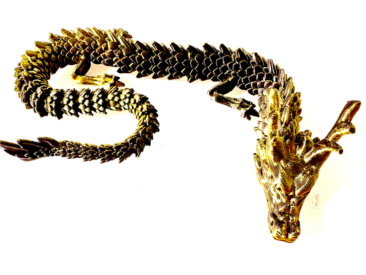 3D printed Dragon - large metallic green coloured