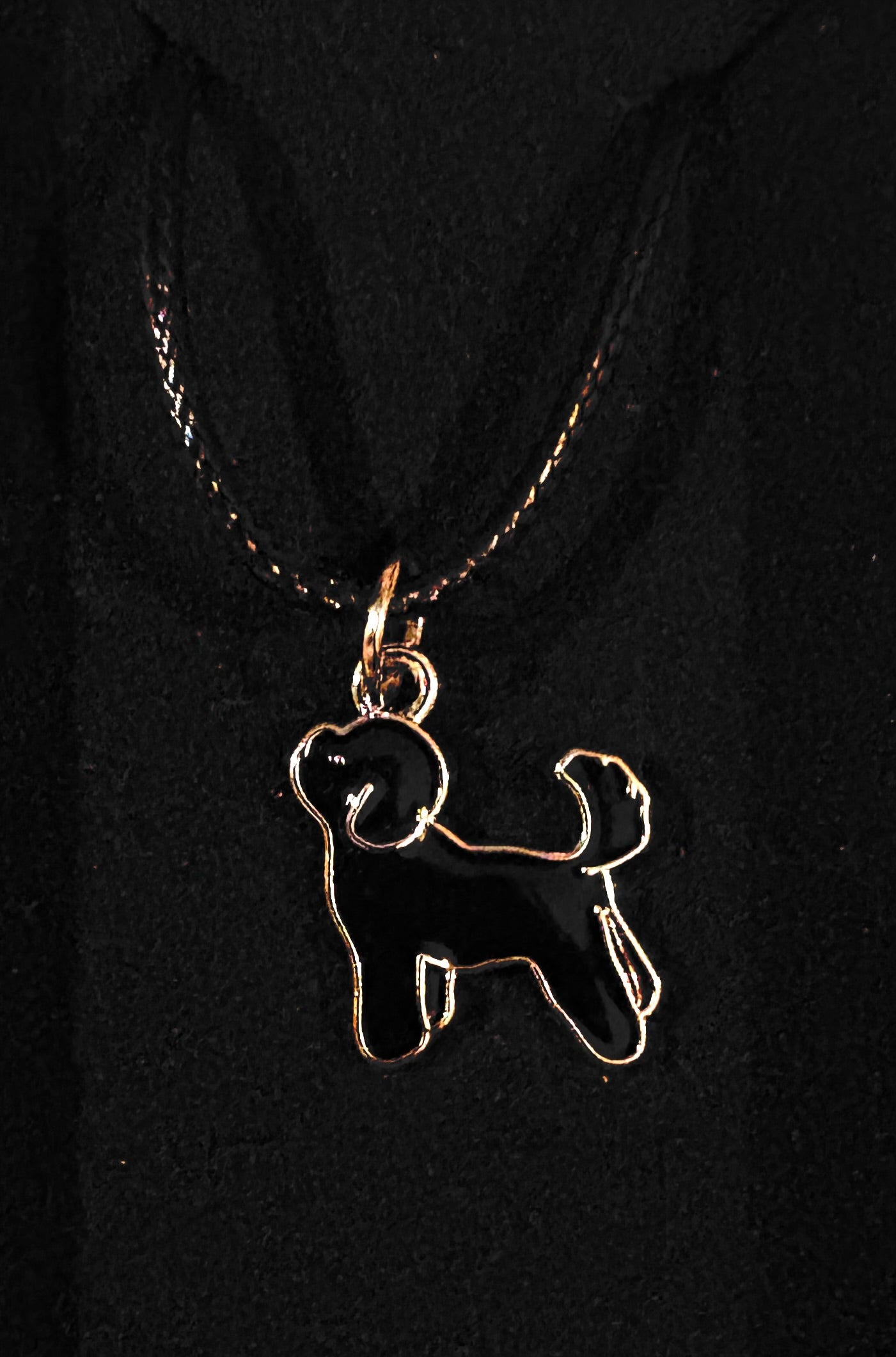 Dog - necklace - black dog