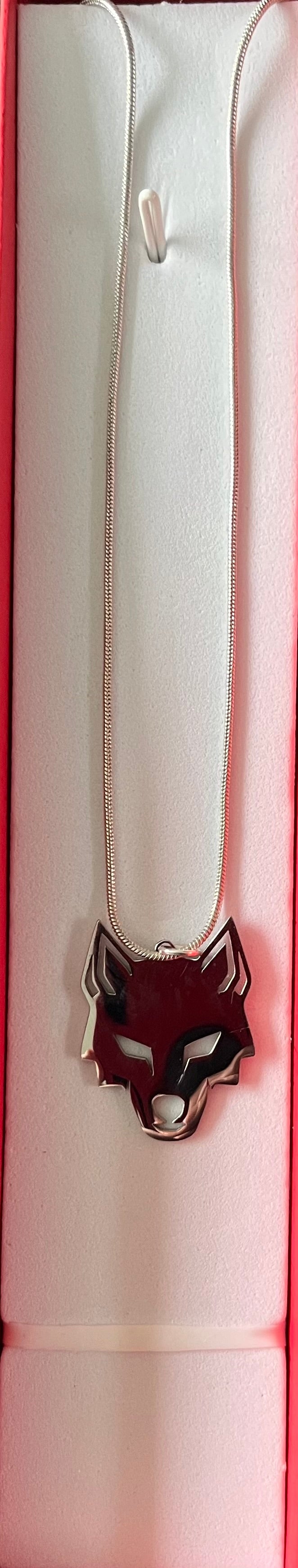 Necklace - Dog. Husky silloutte face