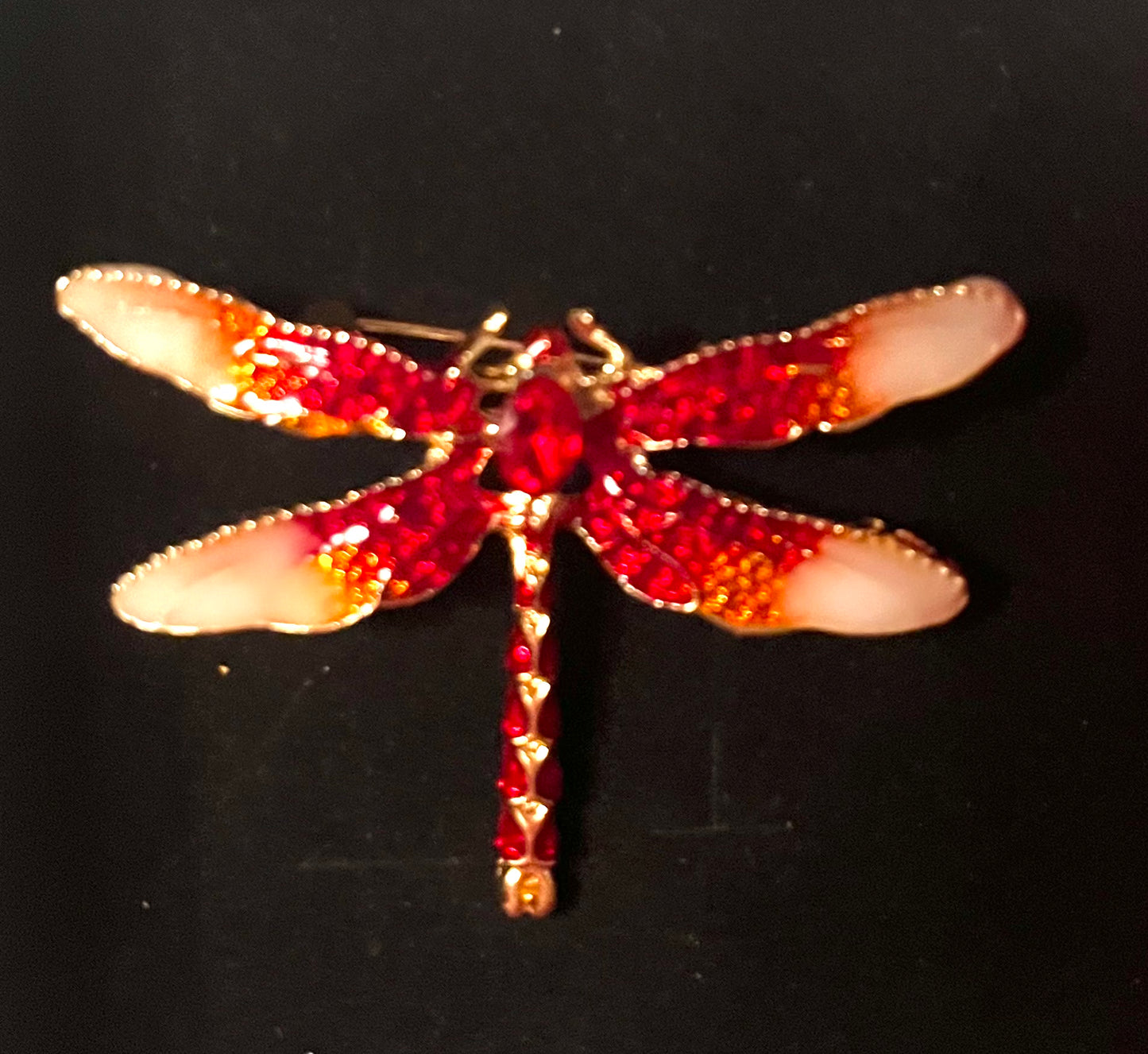 Dragonfly broach red