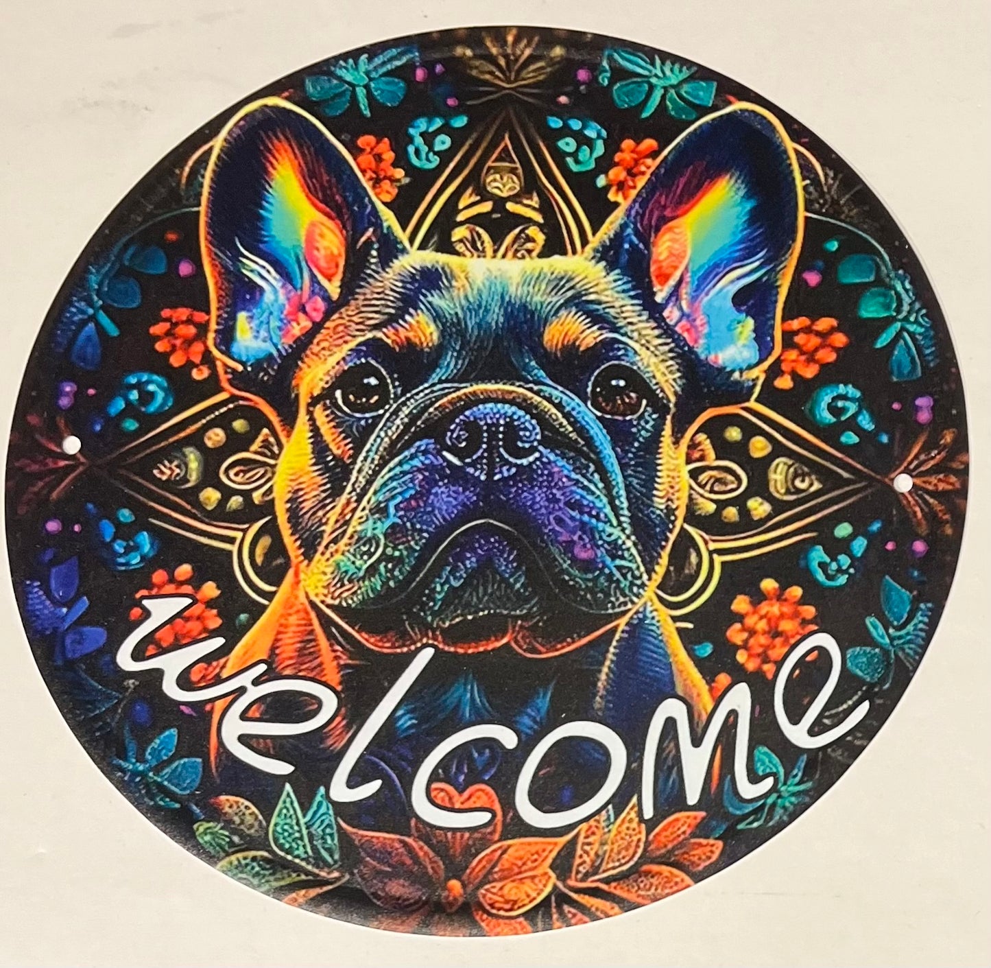 Dog - tinplate sign, French Bulldog