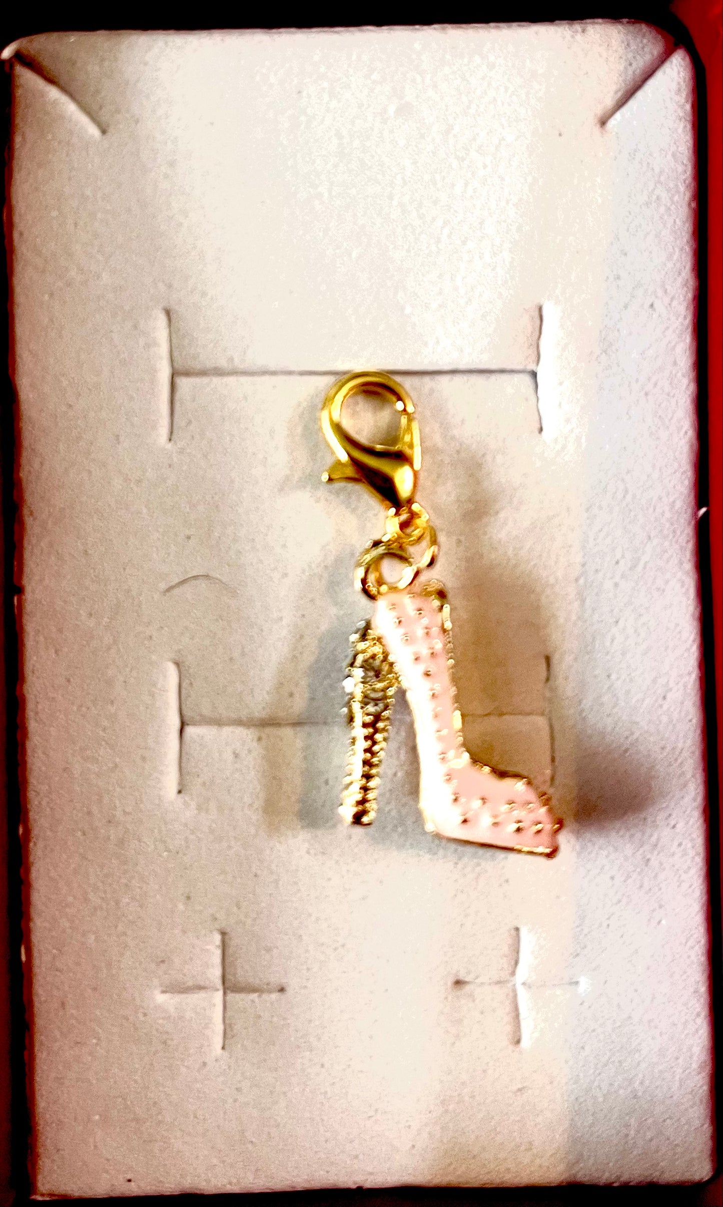 Dog collar charm - pink high heel