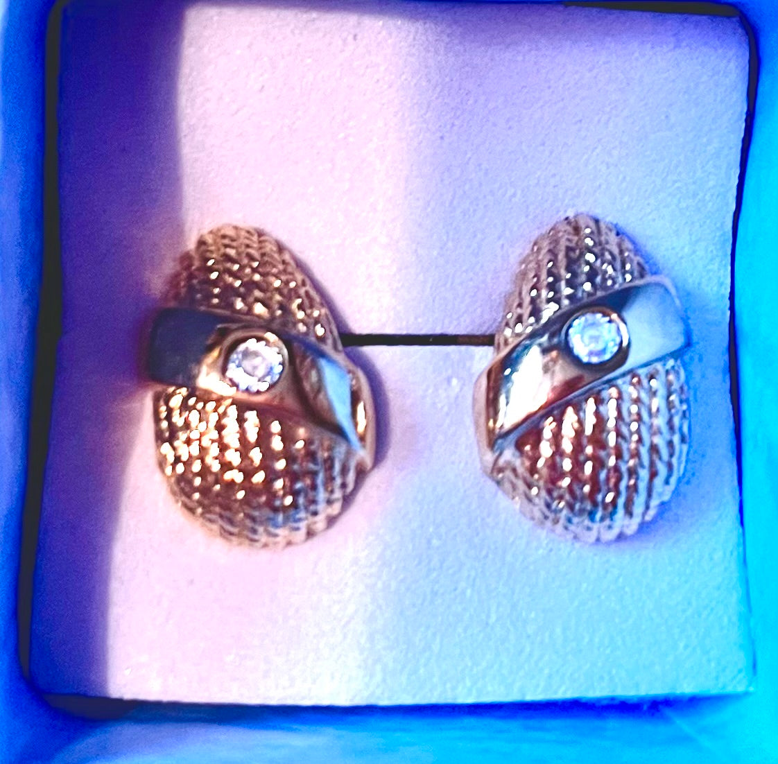 Earrings- preowned imitation gold/gem studs