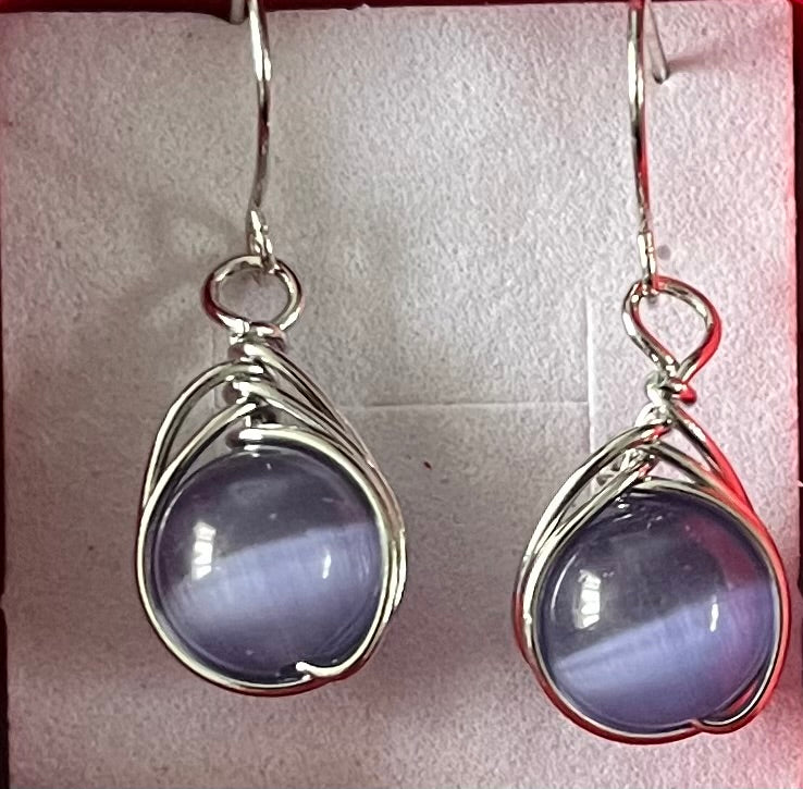 Earrings - droplet, amethyst purple style