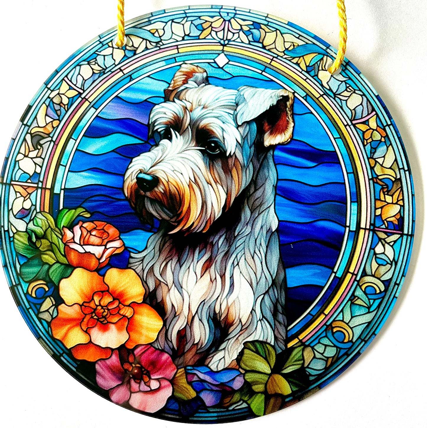 Dog suncatcher - Schnauzer (grey/ white)