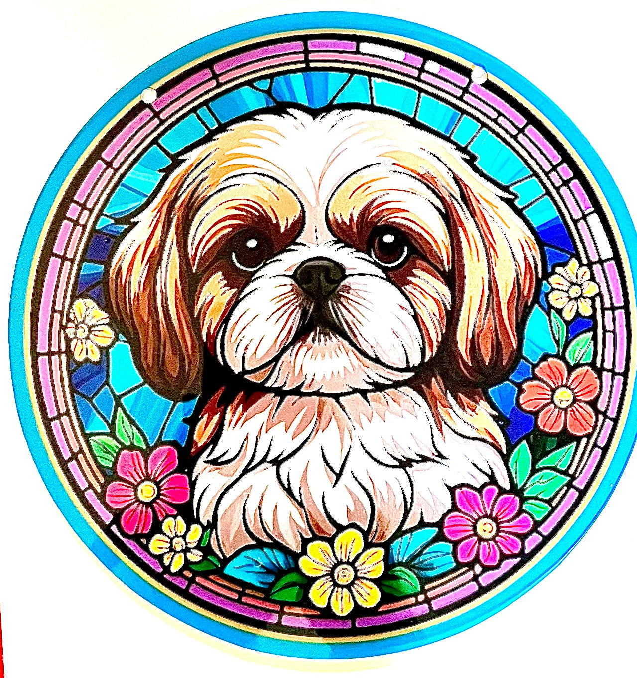 Dog suncatcher - Llasa Apso - (tan/white)