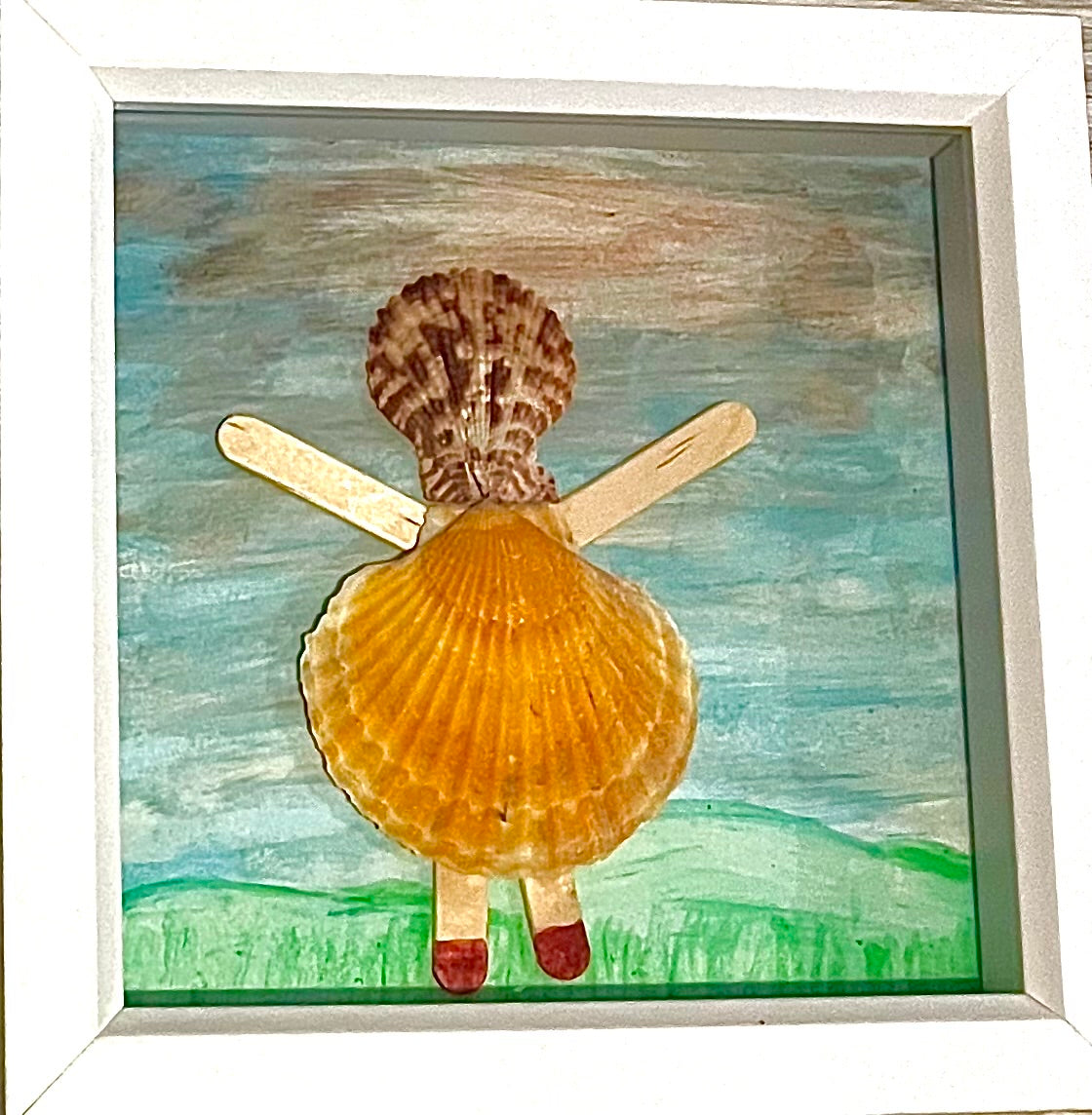 8” 3D white framed picture