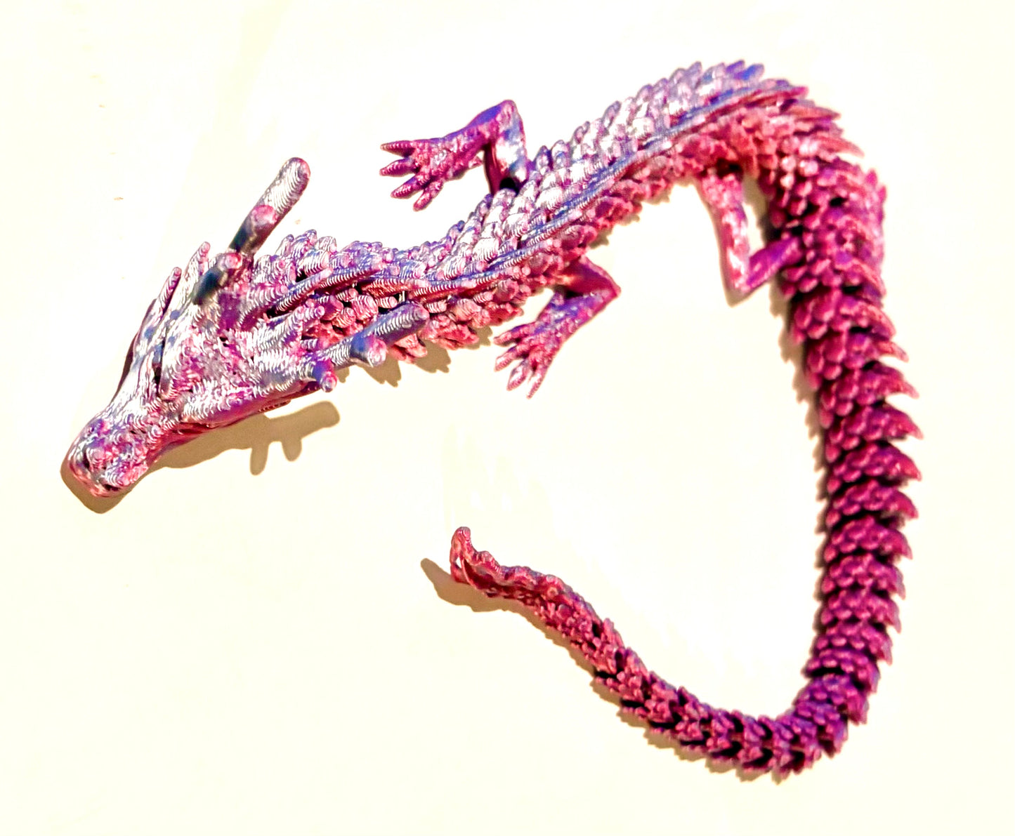 3D printed Dragon - metallic pink/ lilac coloured