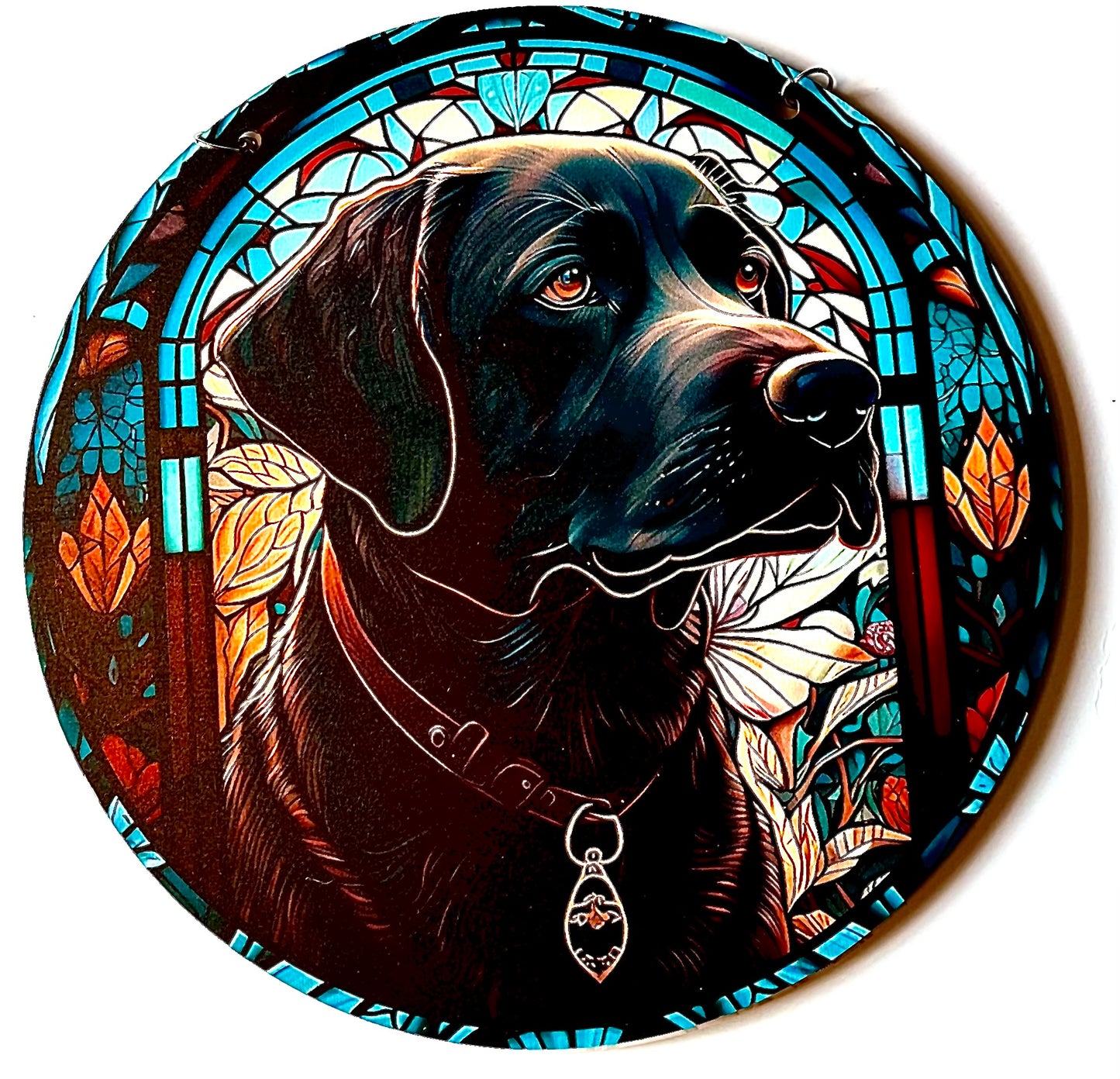 Dog wooden hanging wall plaque - Black Labrador