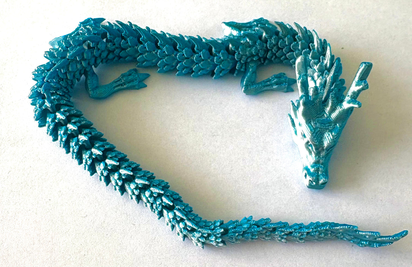 Dragon - 3D printed dragon. Light blue