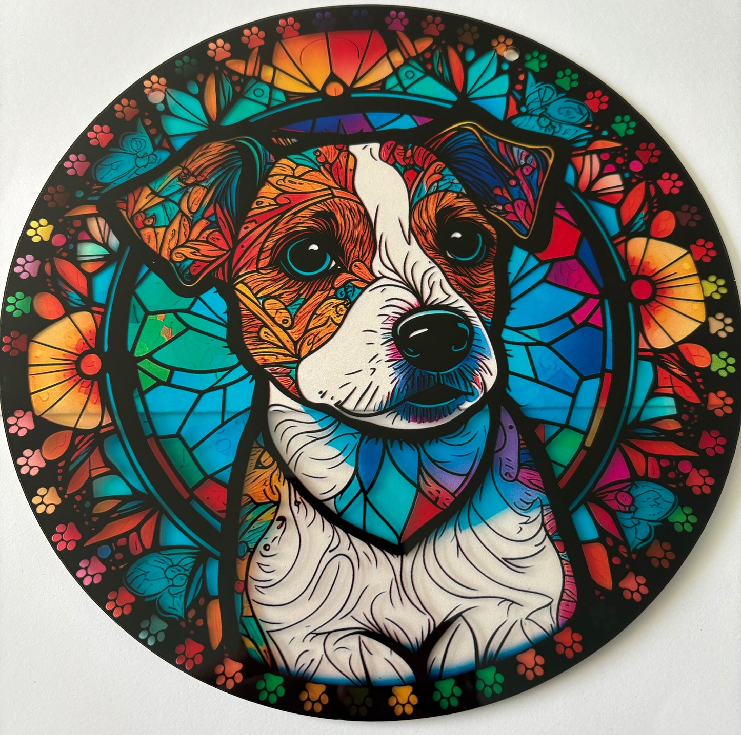 Dog Suncatcher - Jack Russell tan/white