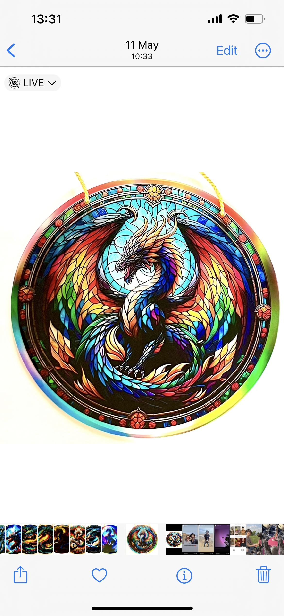 Dragon Suncatcher - multicoloured
