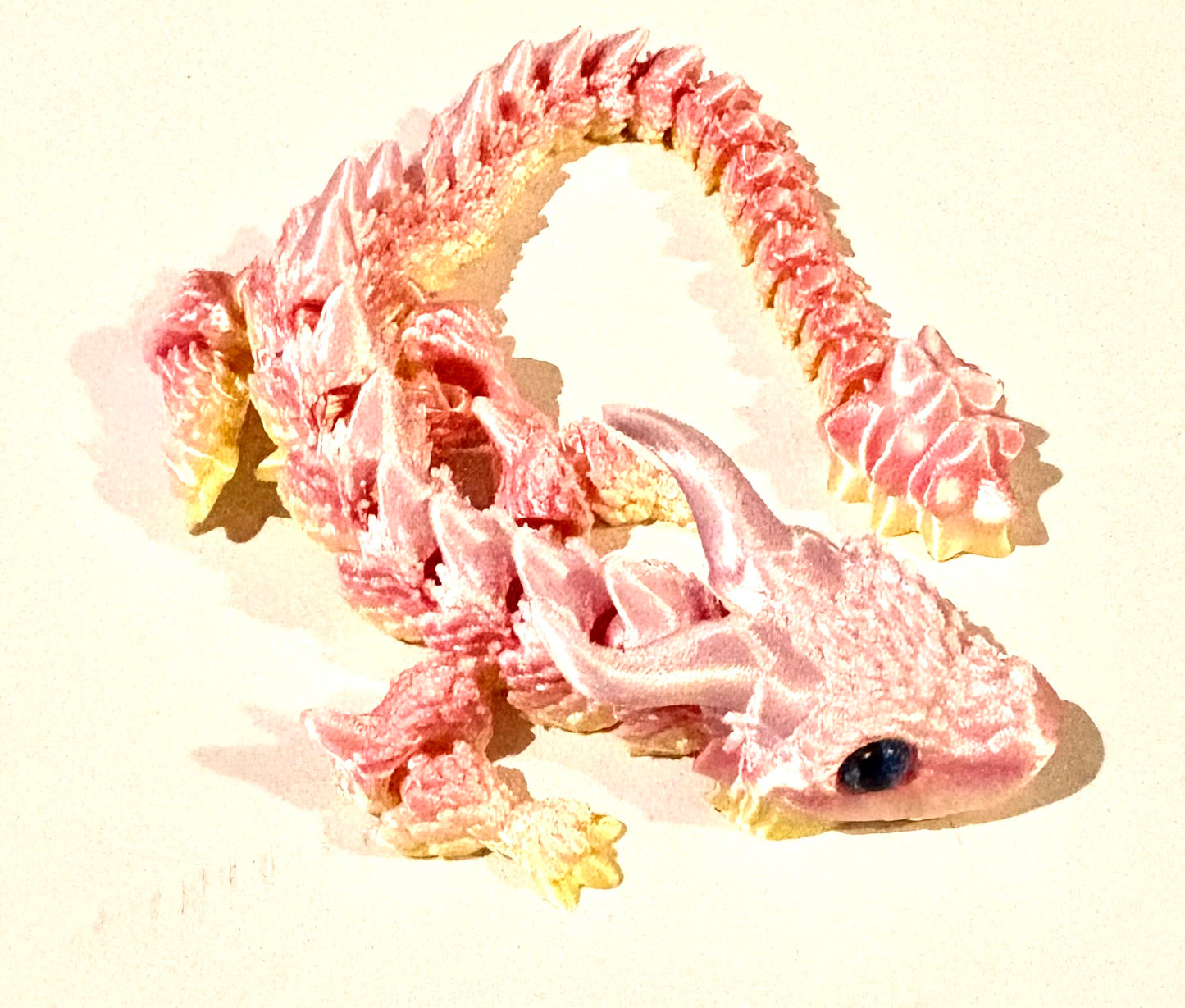 3D printed bull Dragon - pink/ yellow