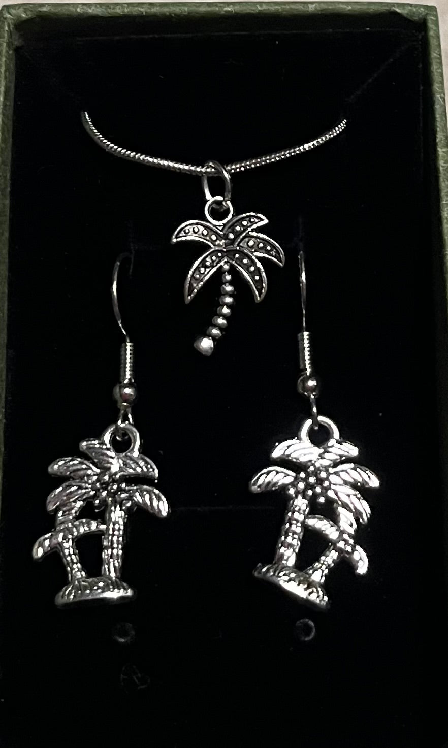 Palm tree 2pc jewellery gift set