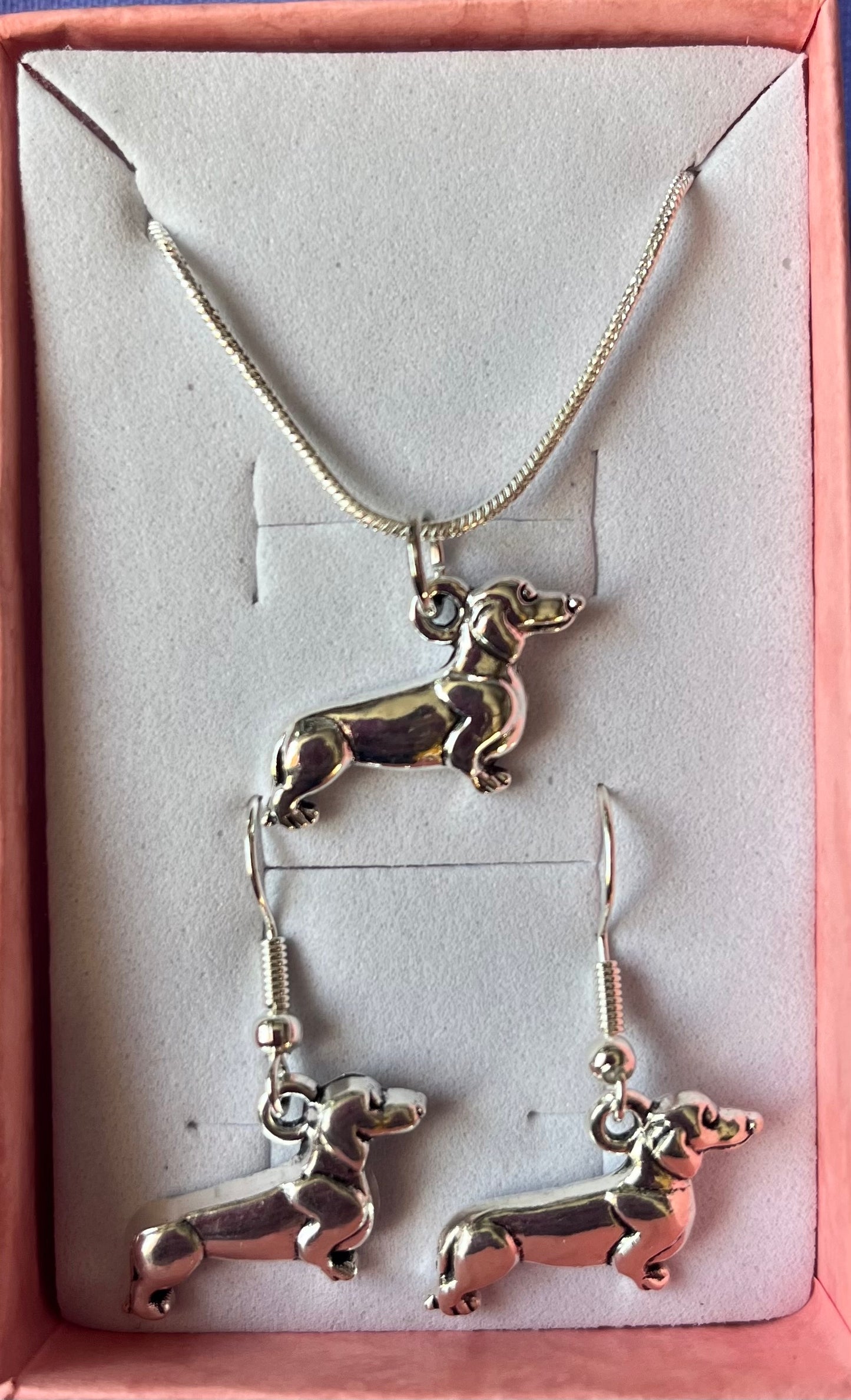 Dog Dachshund 2pc jewellery gift set