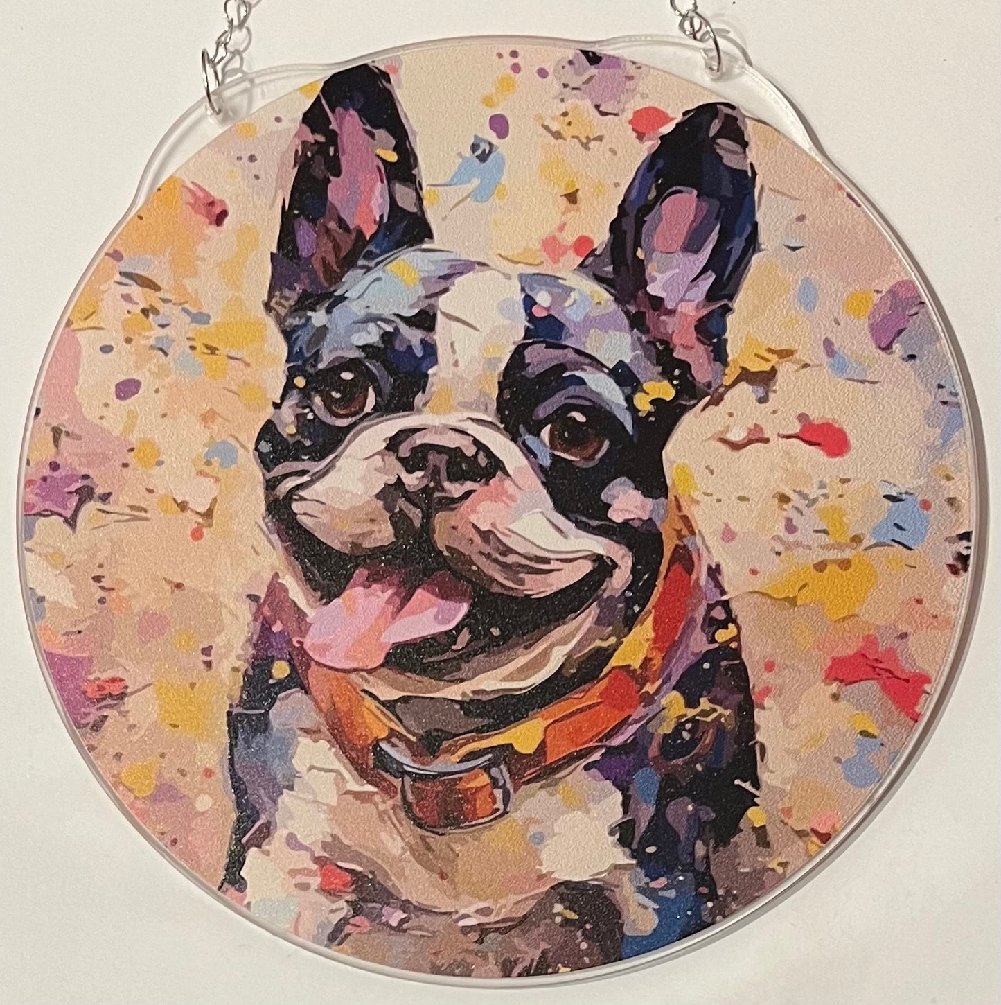 Dog Suncatcher - French Bulldog (grey/ white)