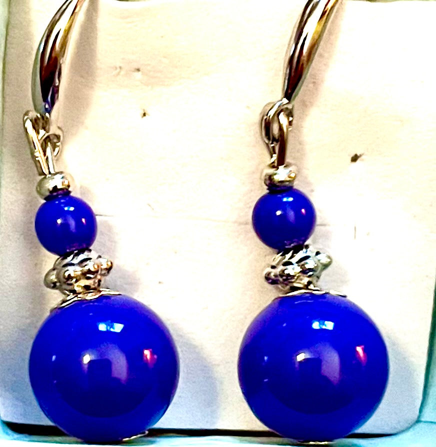Earrings - lapis blue style