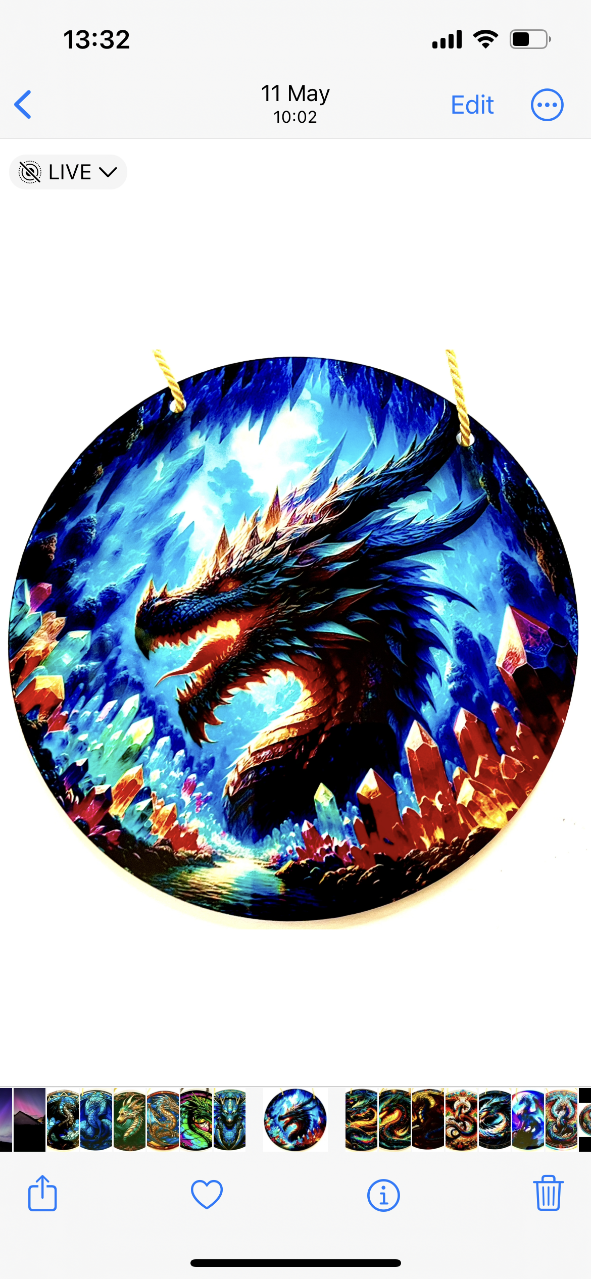 Dragon Suncatcher - in crystals cave