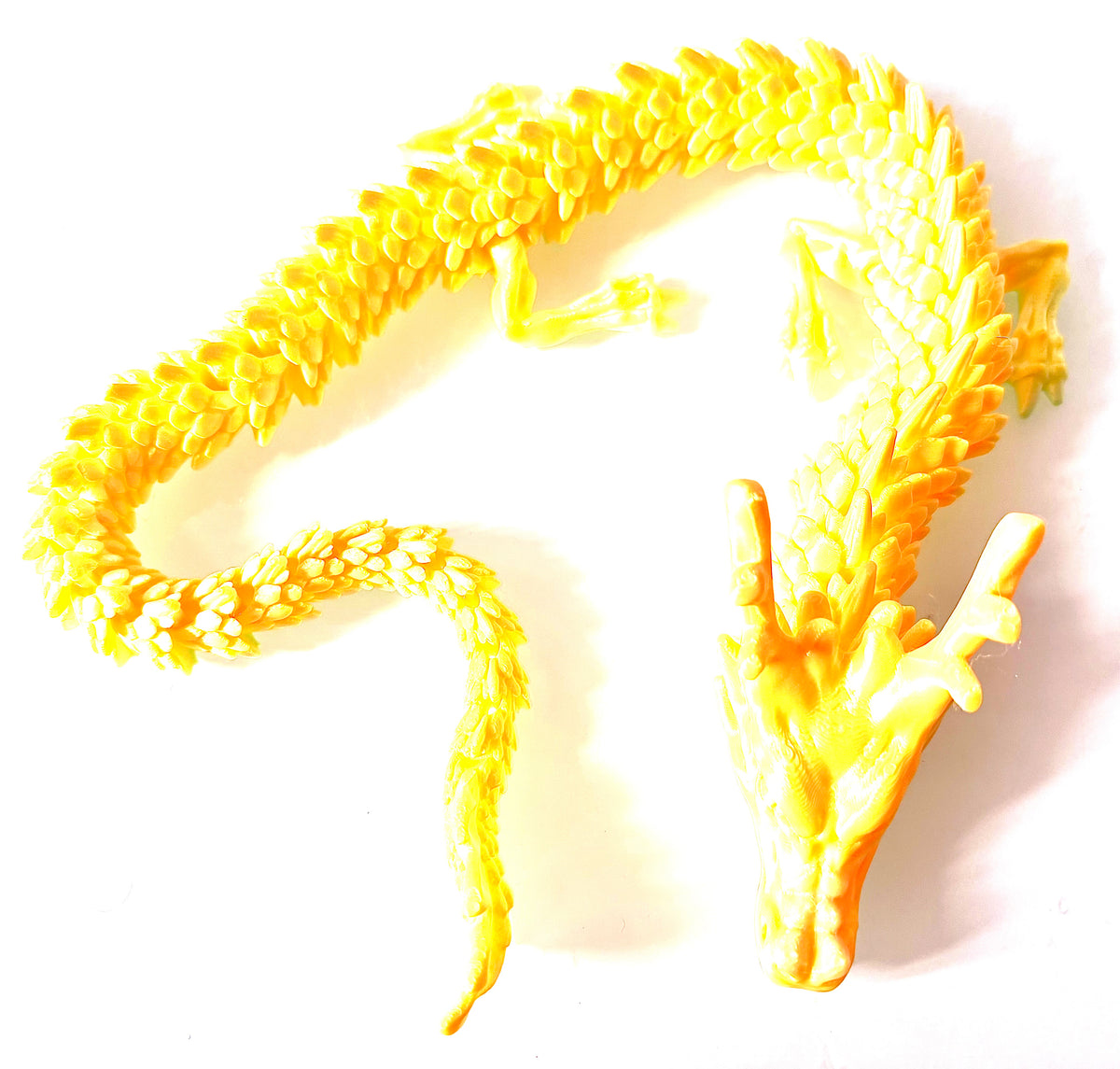3D printed Dragon - large yellow coloured