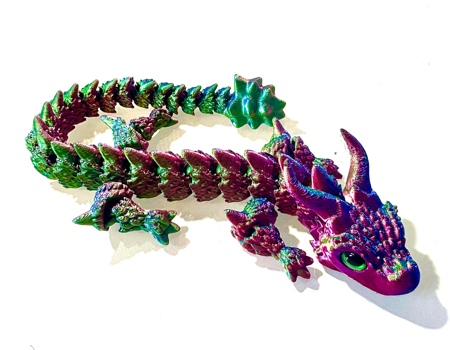 3D printed Bull Dragon - purple/ green