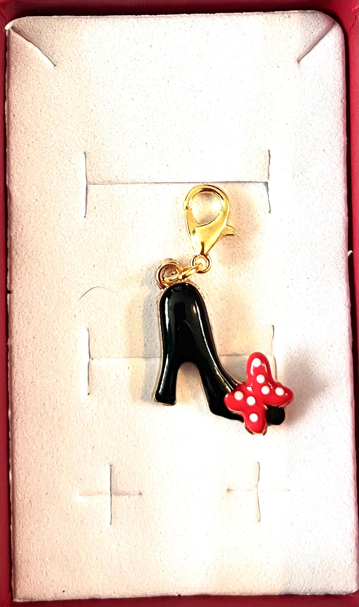 Dog collar charm - black high heel/ bow