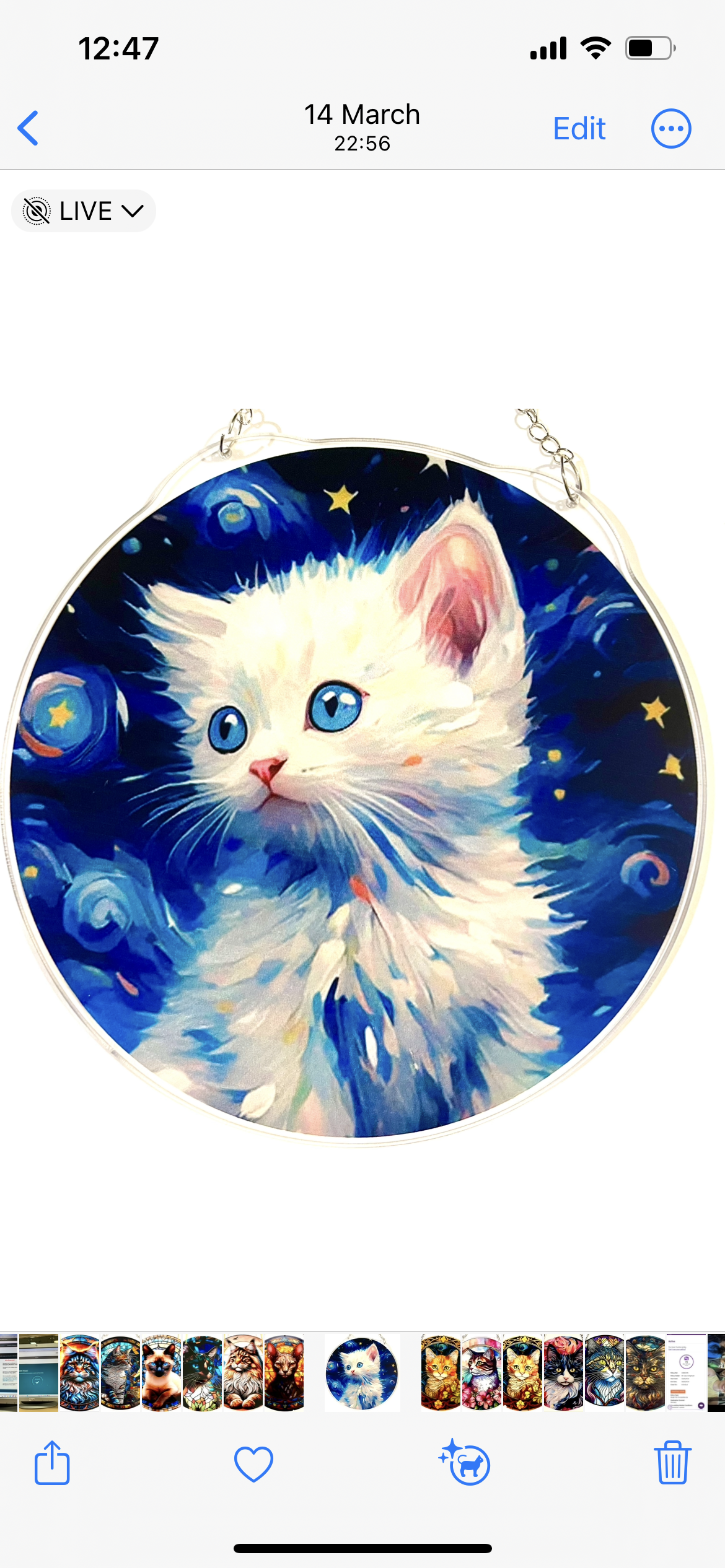 Cat suncatcher - white kitten