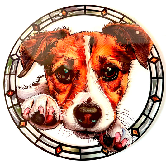 Dog Suncatcher - Jack Russell ( tan/ white)