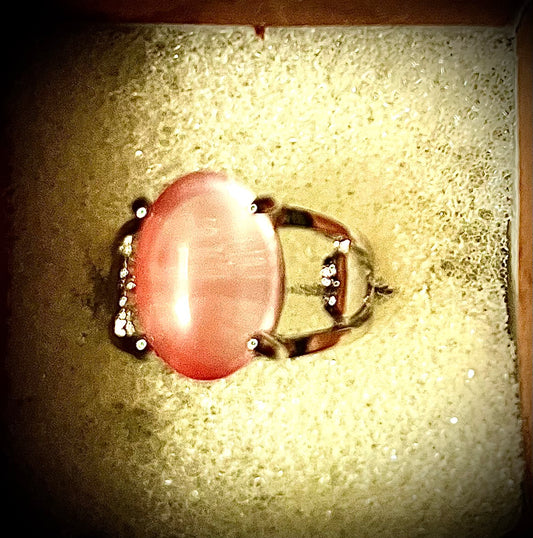 Ring - rose quartz.  Size L